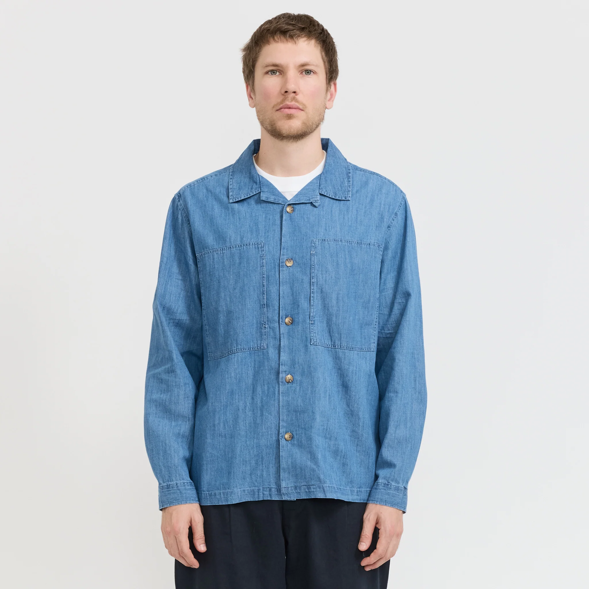 Durno Overshirt Washed Denim - Image 6