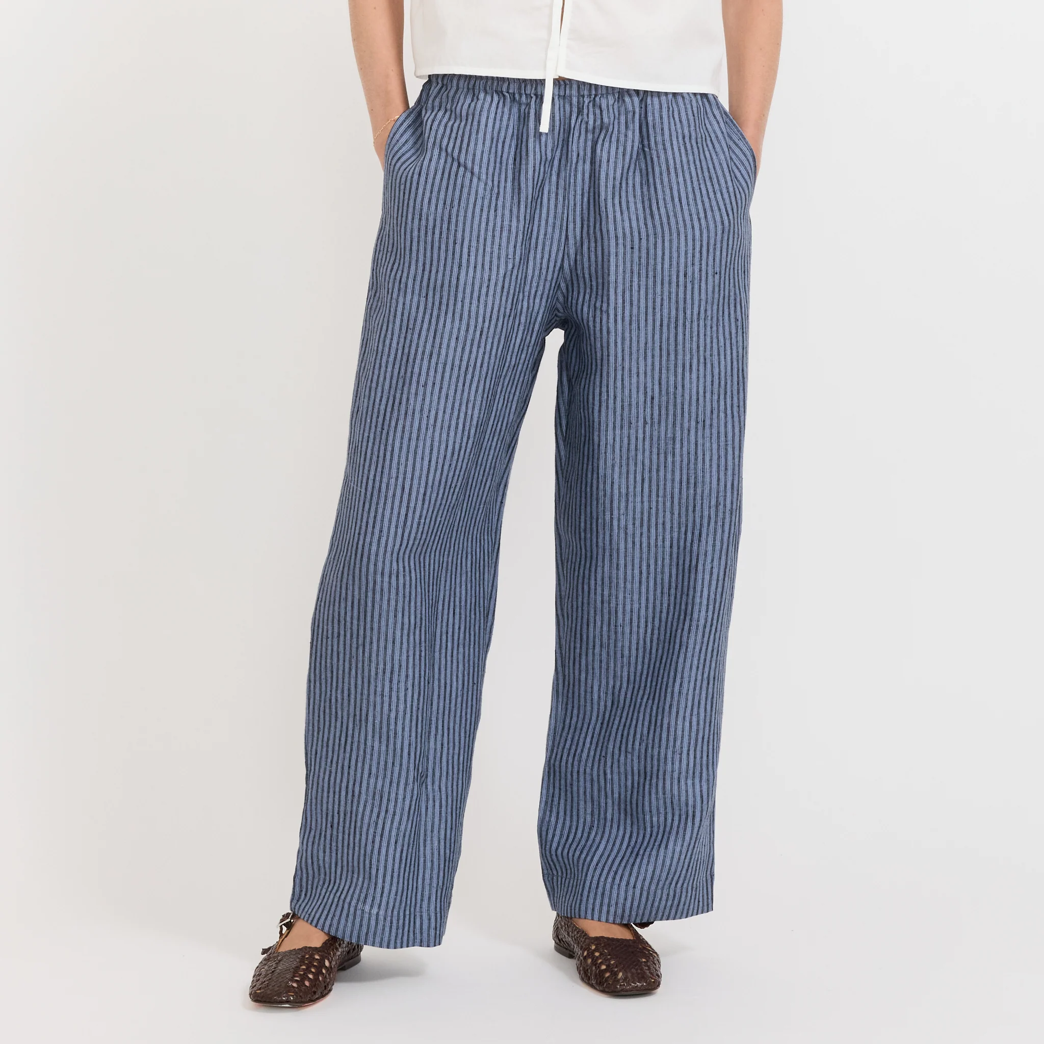 Ease Trouser Azure Stripe