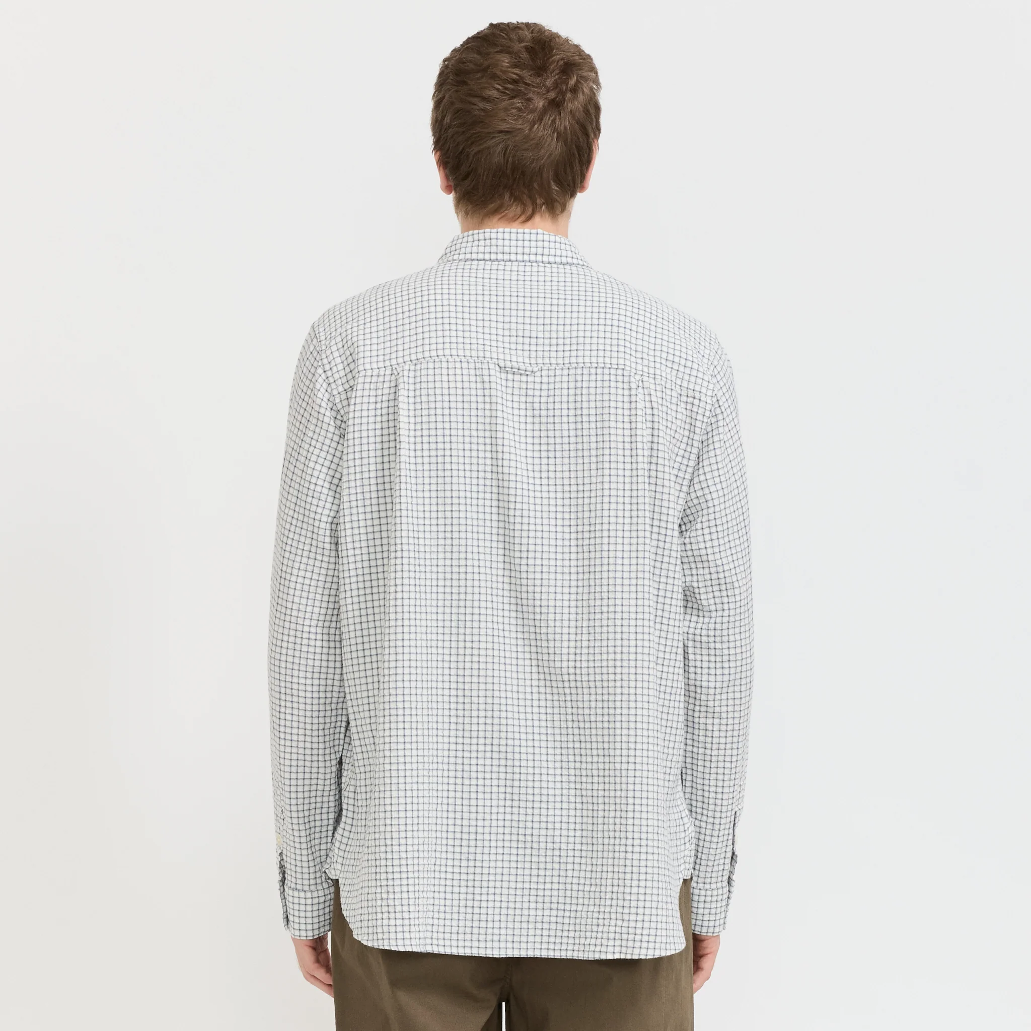 Easy Fit Shirt Soft Blue Mini Check - Image 4