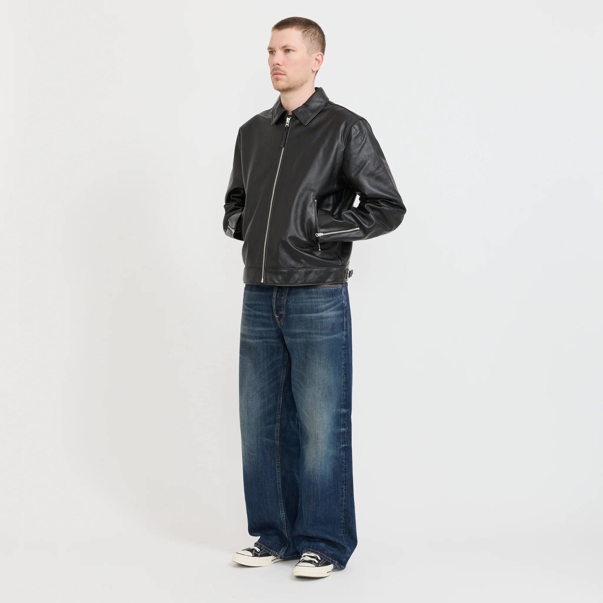 Eddy Rider Leather Jacket Black - Image 2