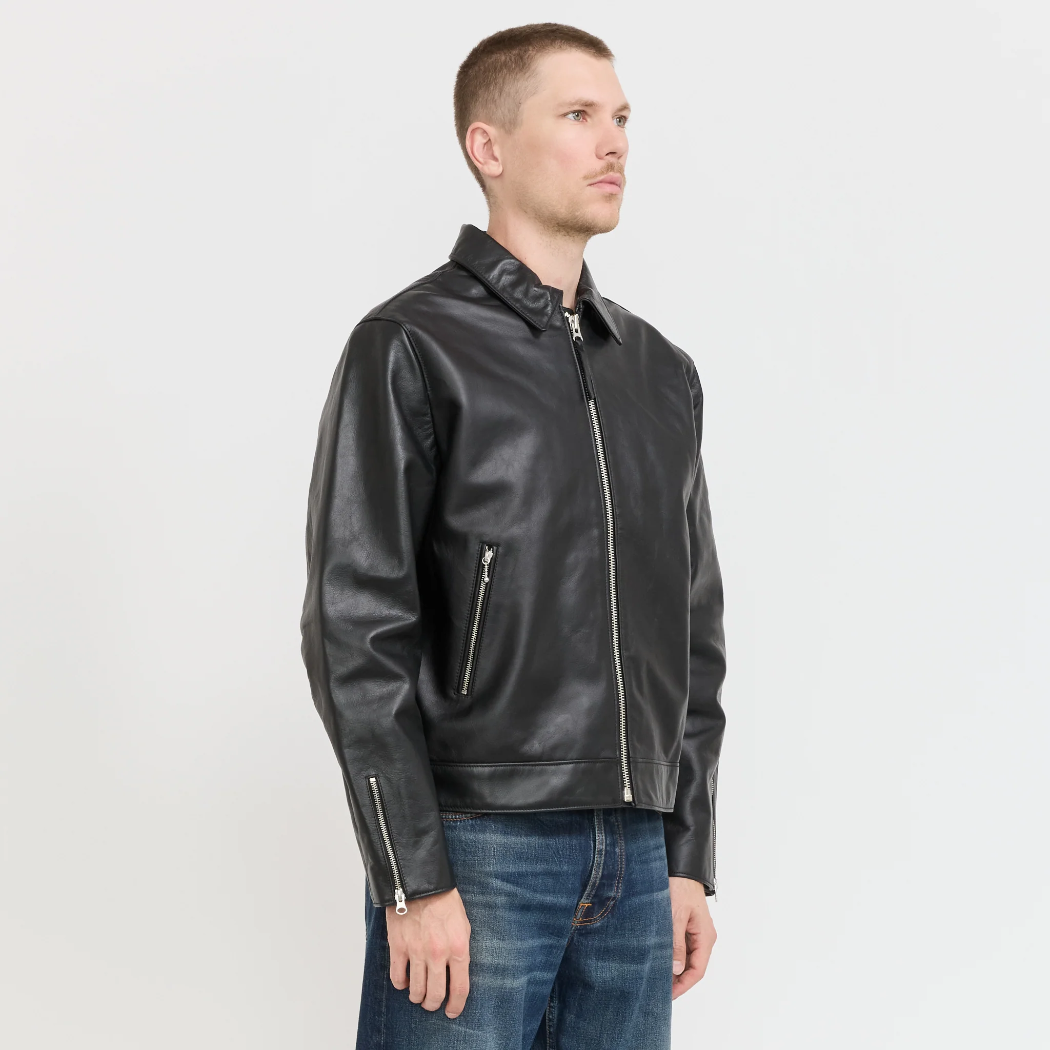 Eddy Rider Leather Jacket Black - Image 3
