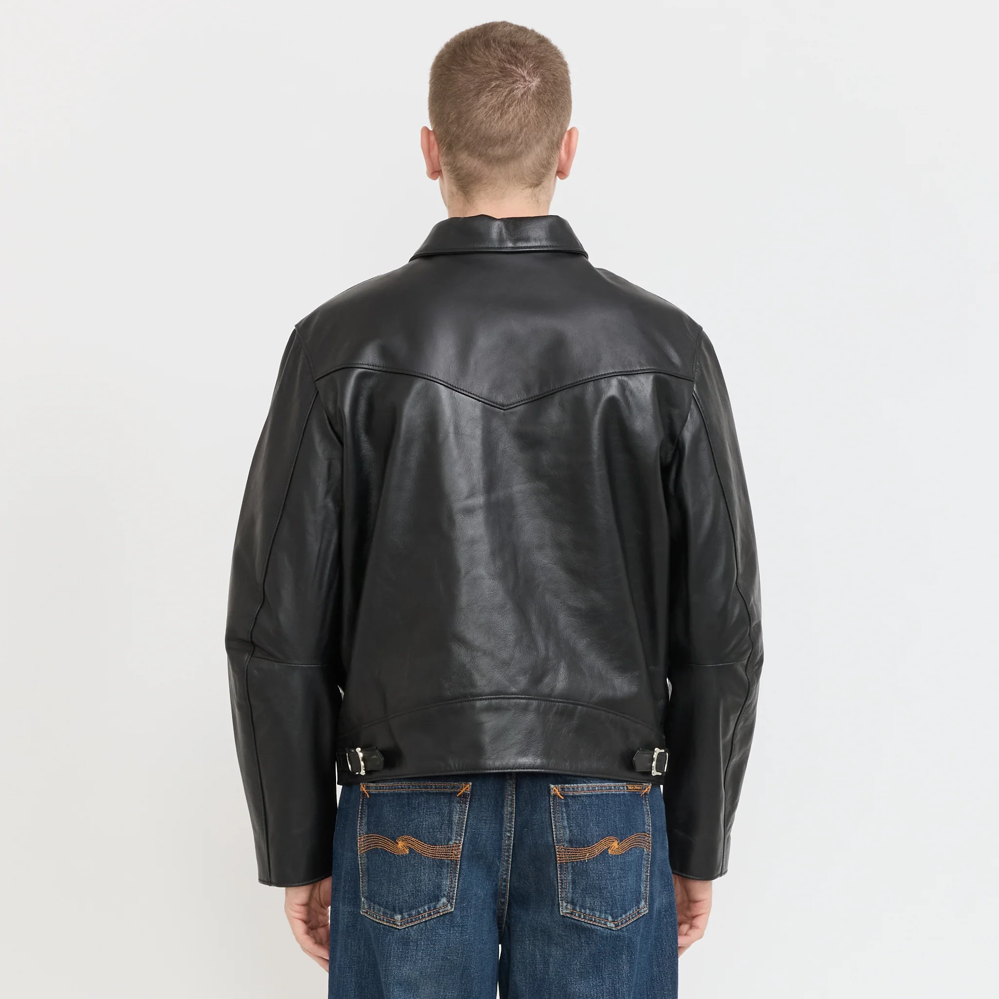 Eddy Rider Leather Jacket Black - Image 4