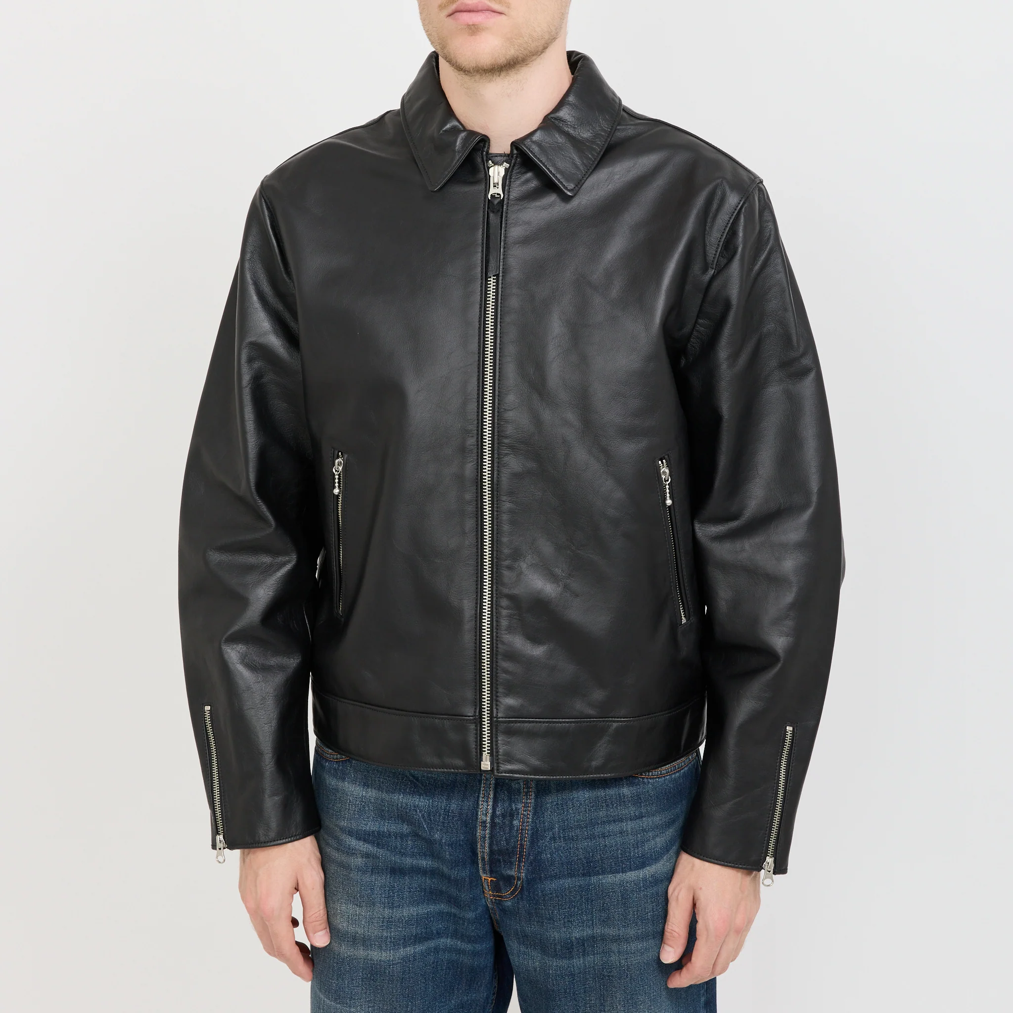Eddy Rider Leather Jacket Black - Image 5