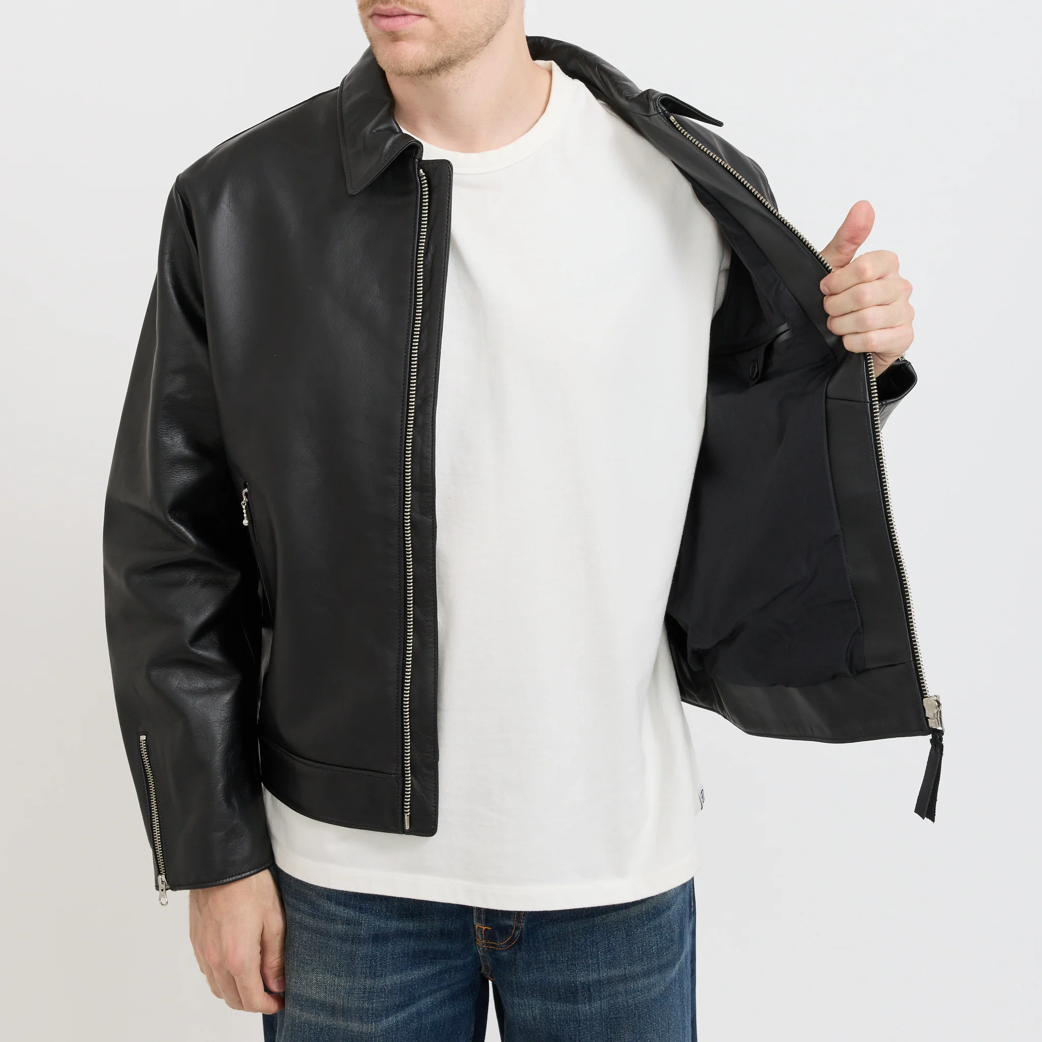 Eddy Rider Leather Jacket Black - Image 6