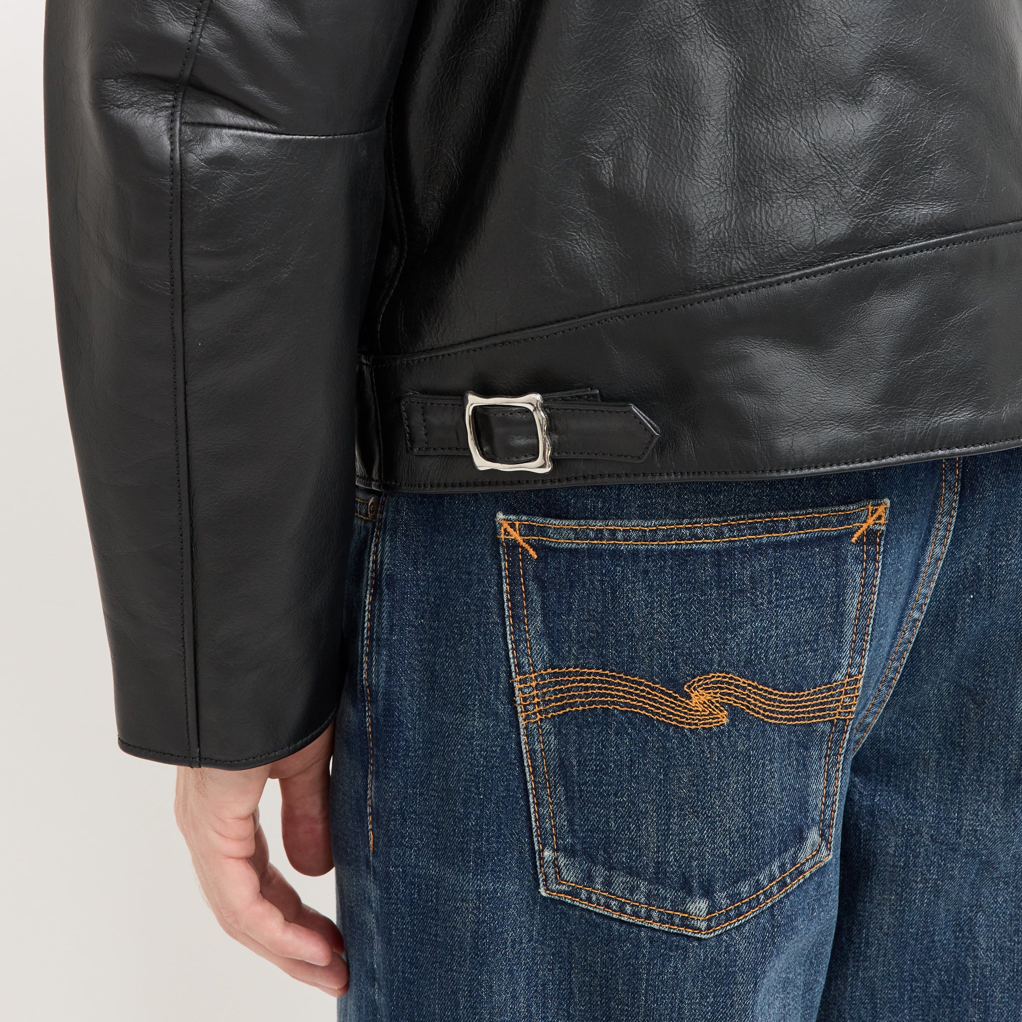 Eddy Rider Leather Jacket Black - Image 7