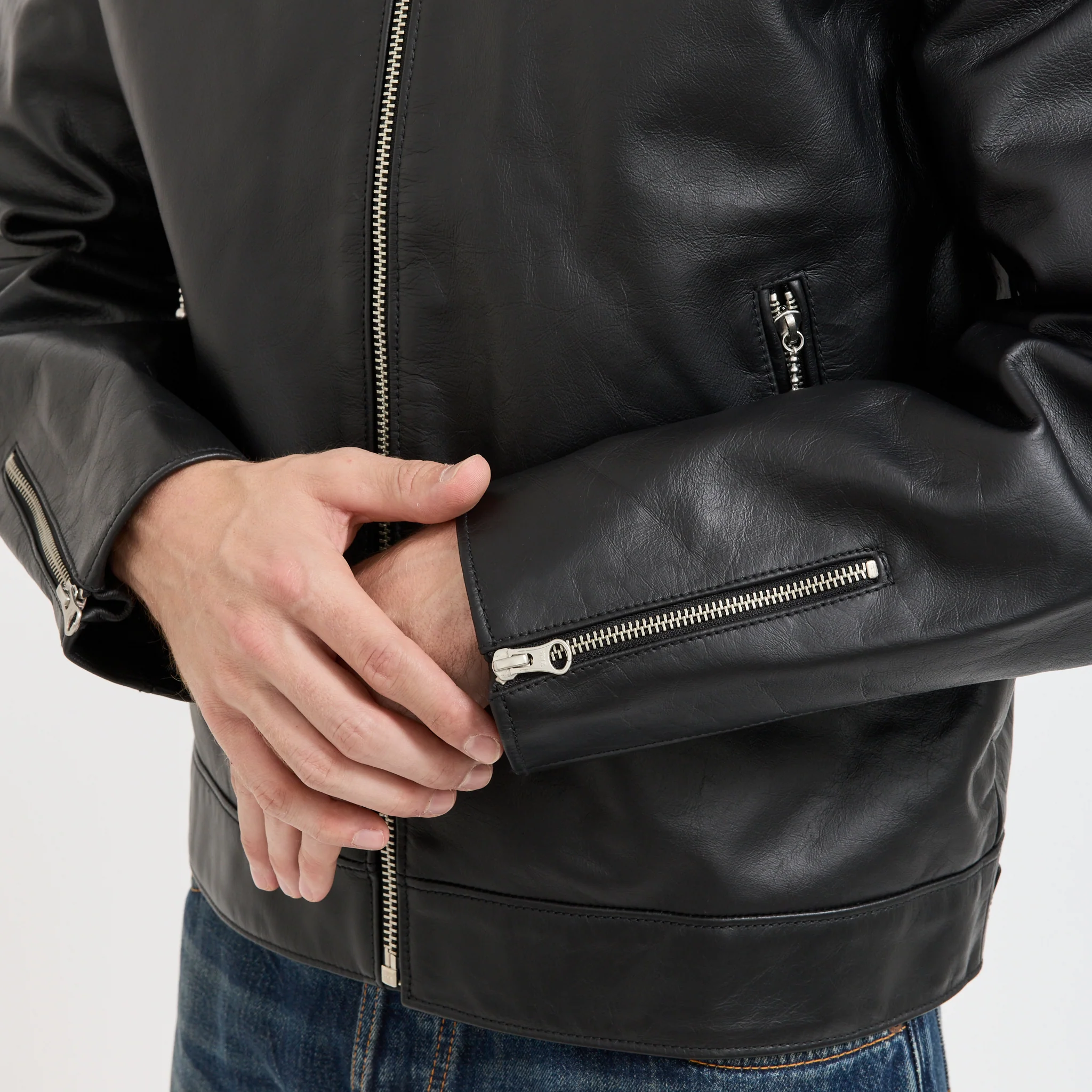 Eddy Rider Leather Jacket Black - Image 8