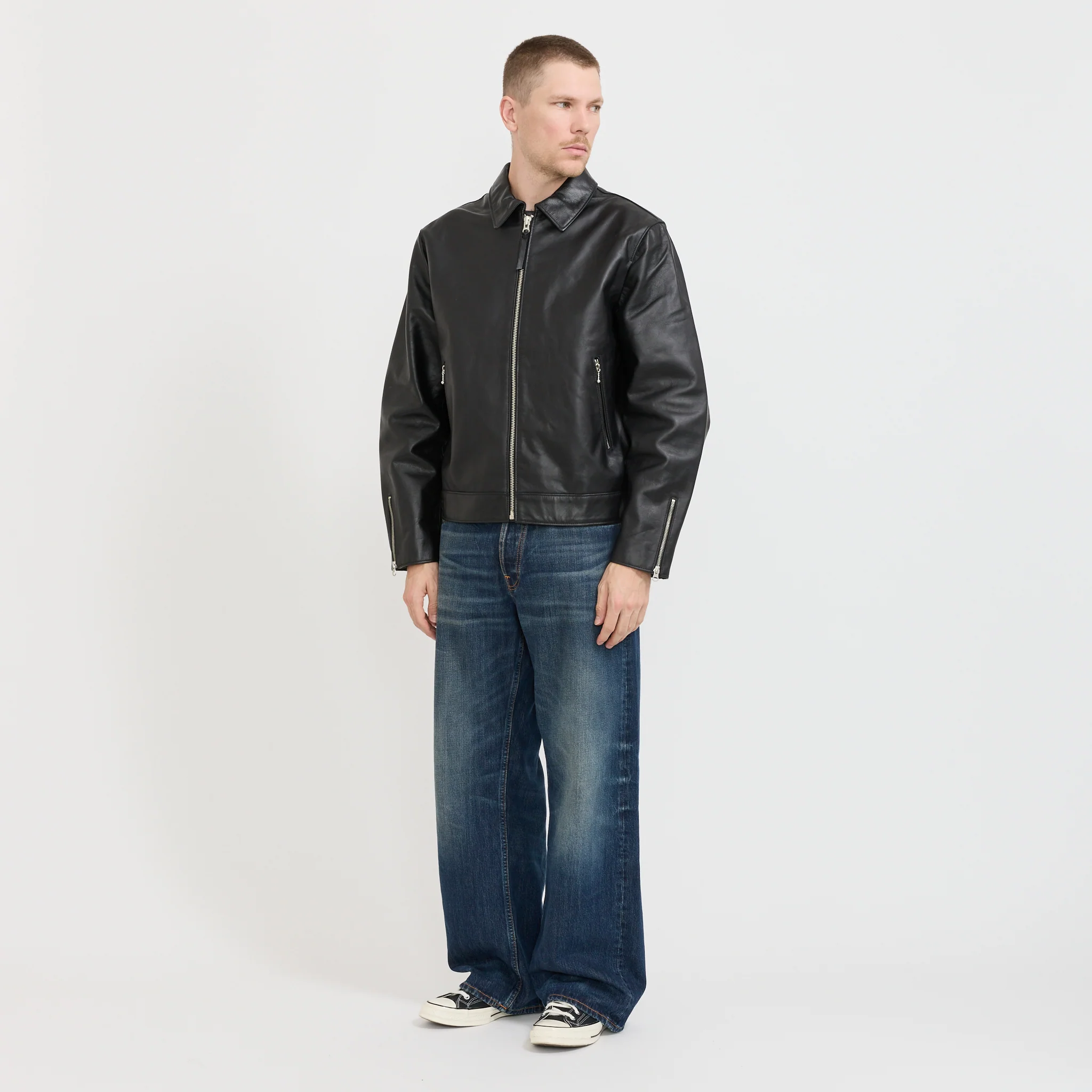 Eddy Rider Leather Jacket Black - Image 9