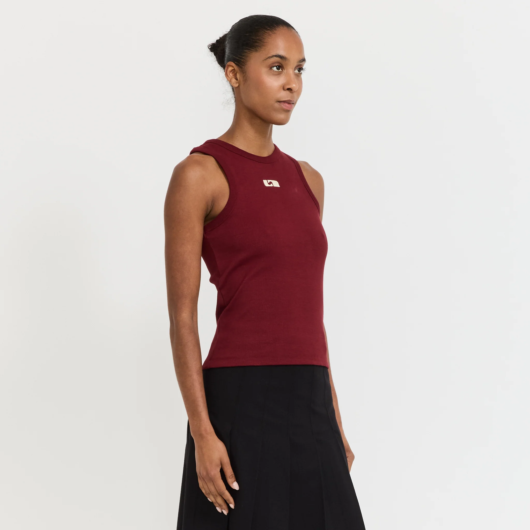 Embroidered Logo Tank Top Burgundy - Image 3