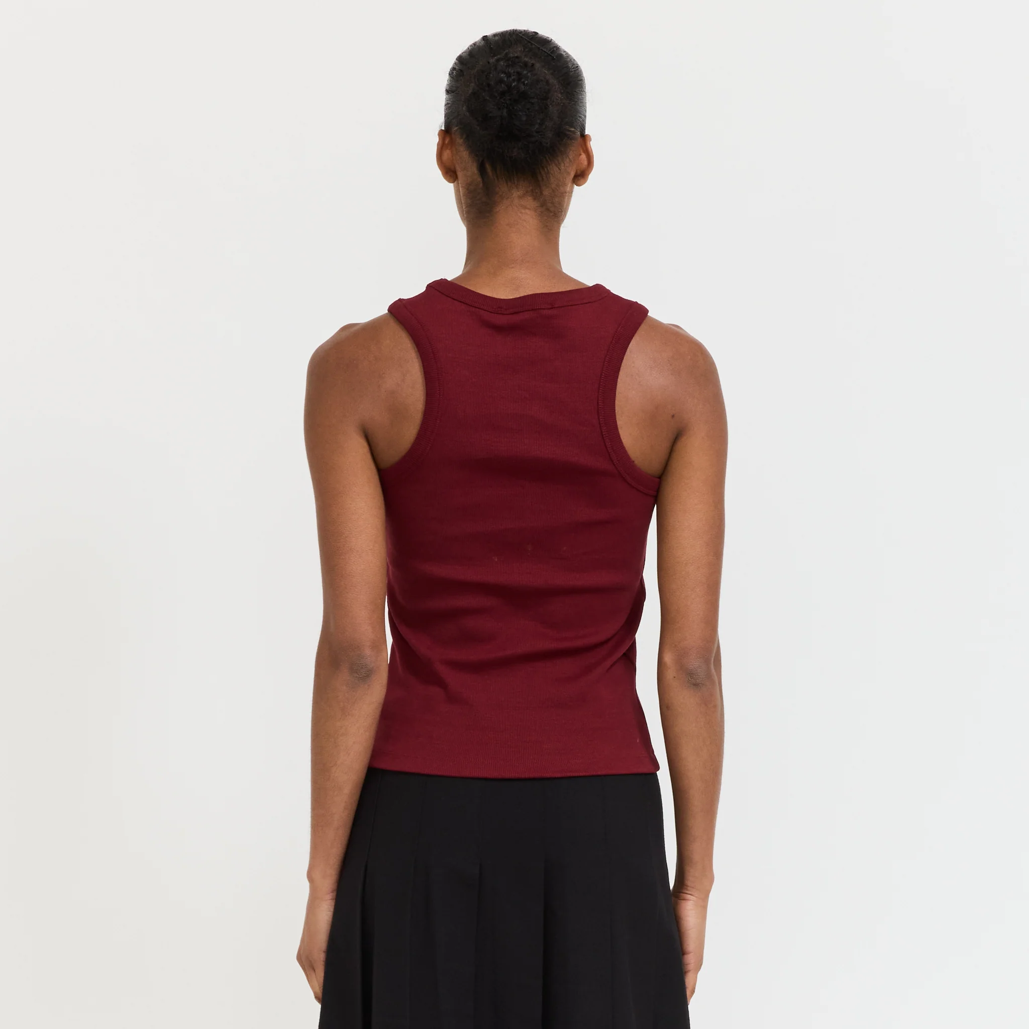 Embroidered Logo Tank Top Burgundy - Image 4