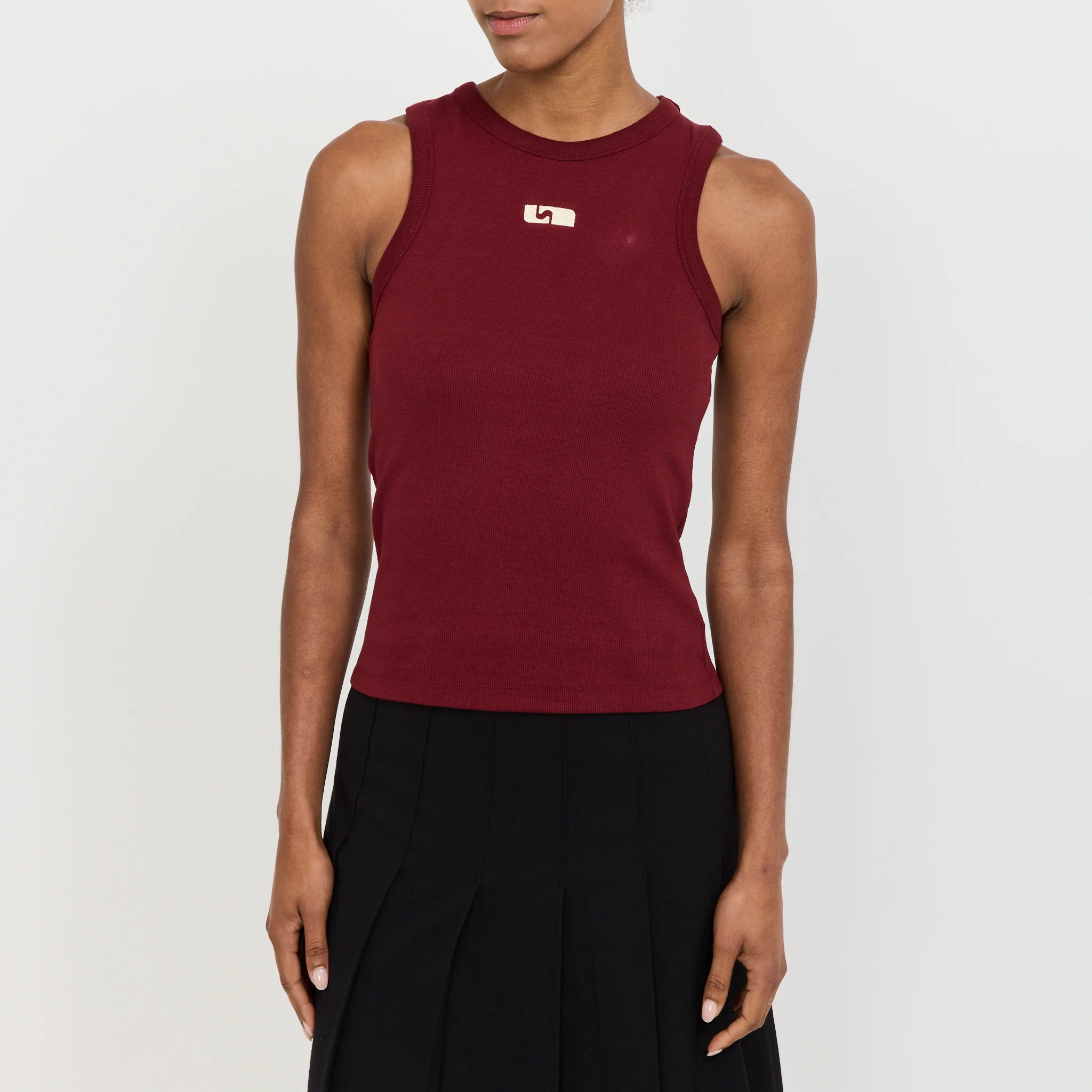 Embroidered Logo Tank Top Burgundy - Image 5