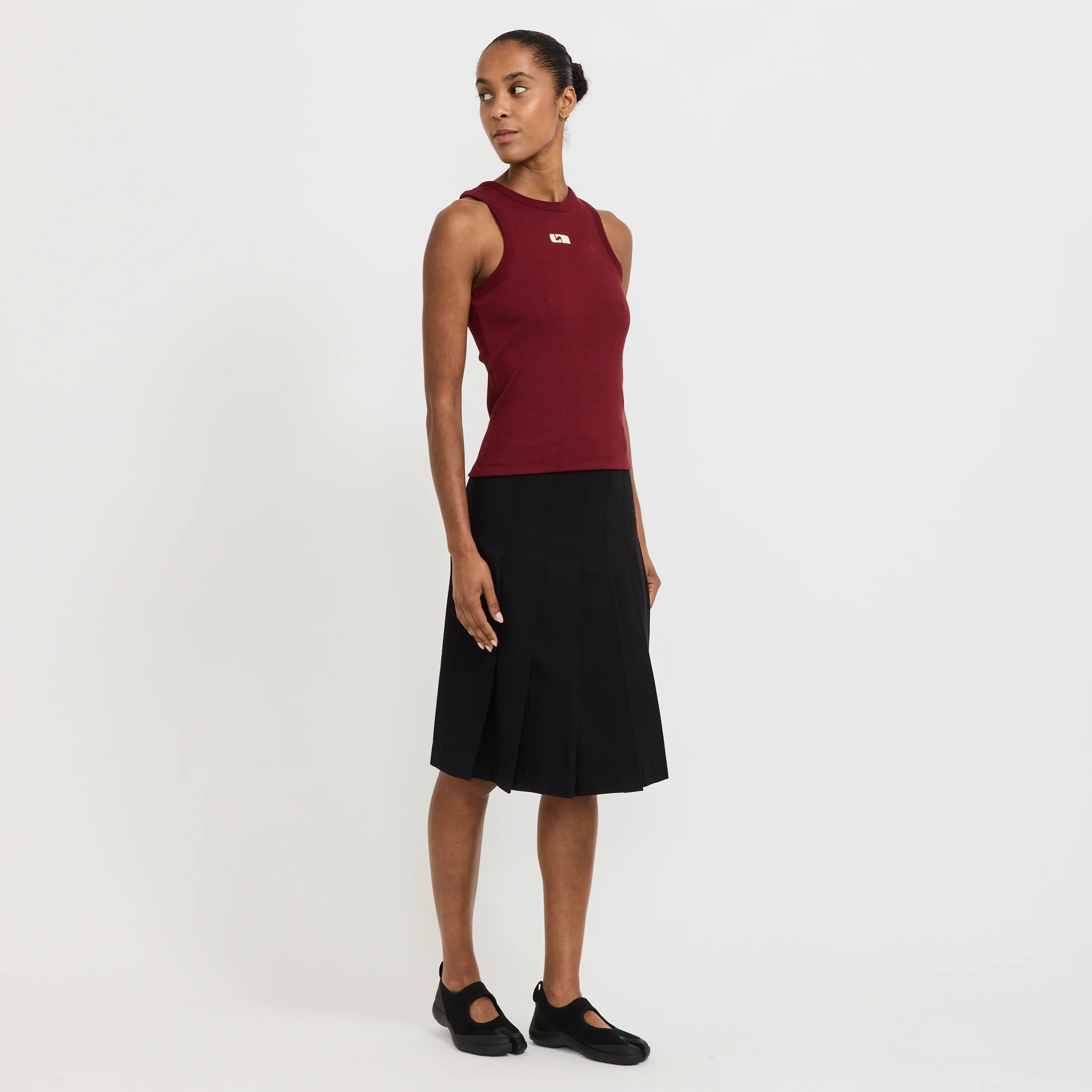 Embroidered Logo Tank Top Burgundy - Image 6