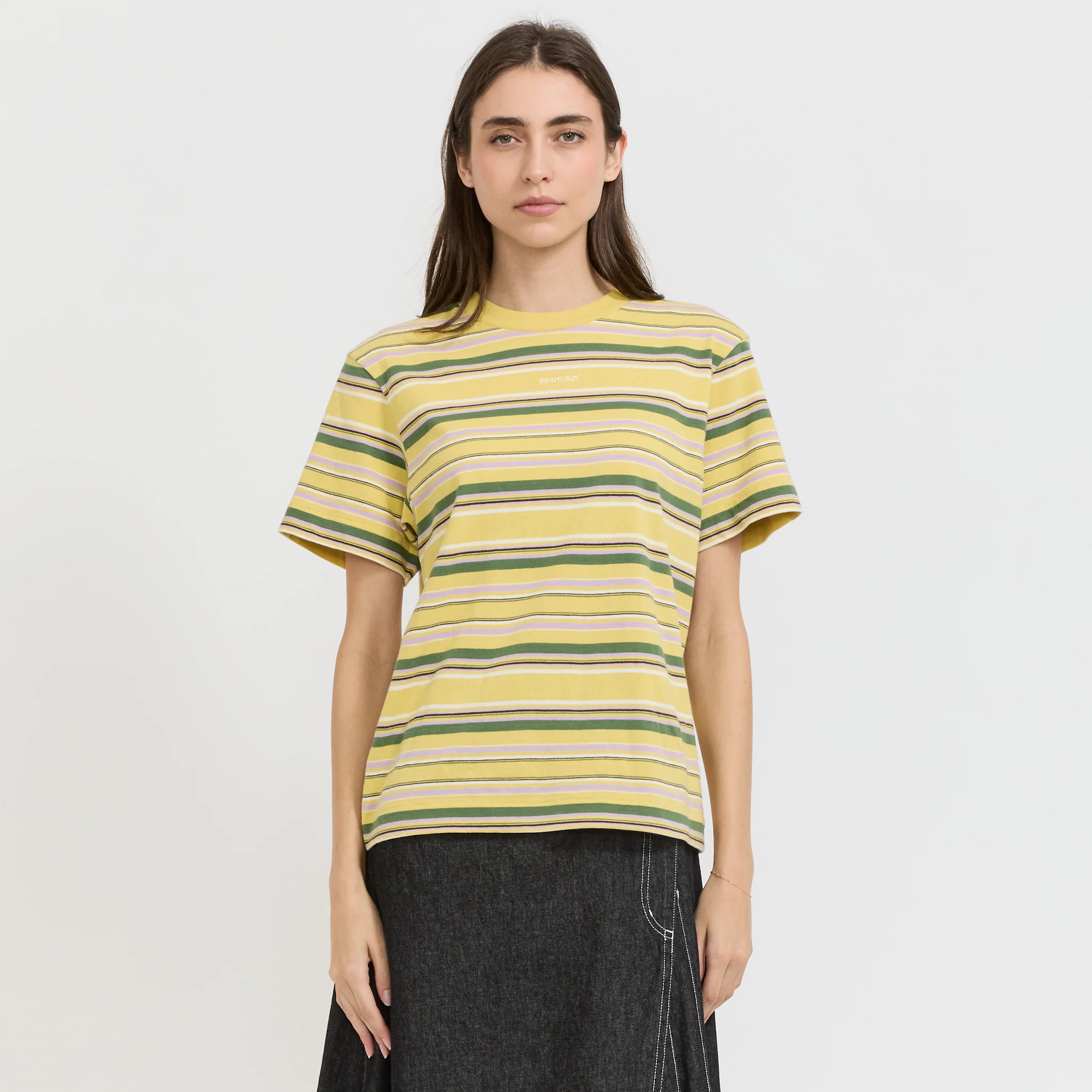 Embroidery Multi-Striped Short Sleeve Yellow - Image 6