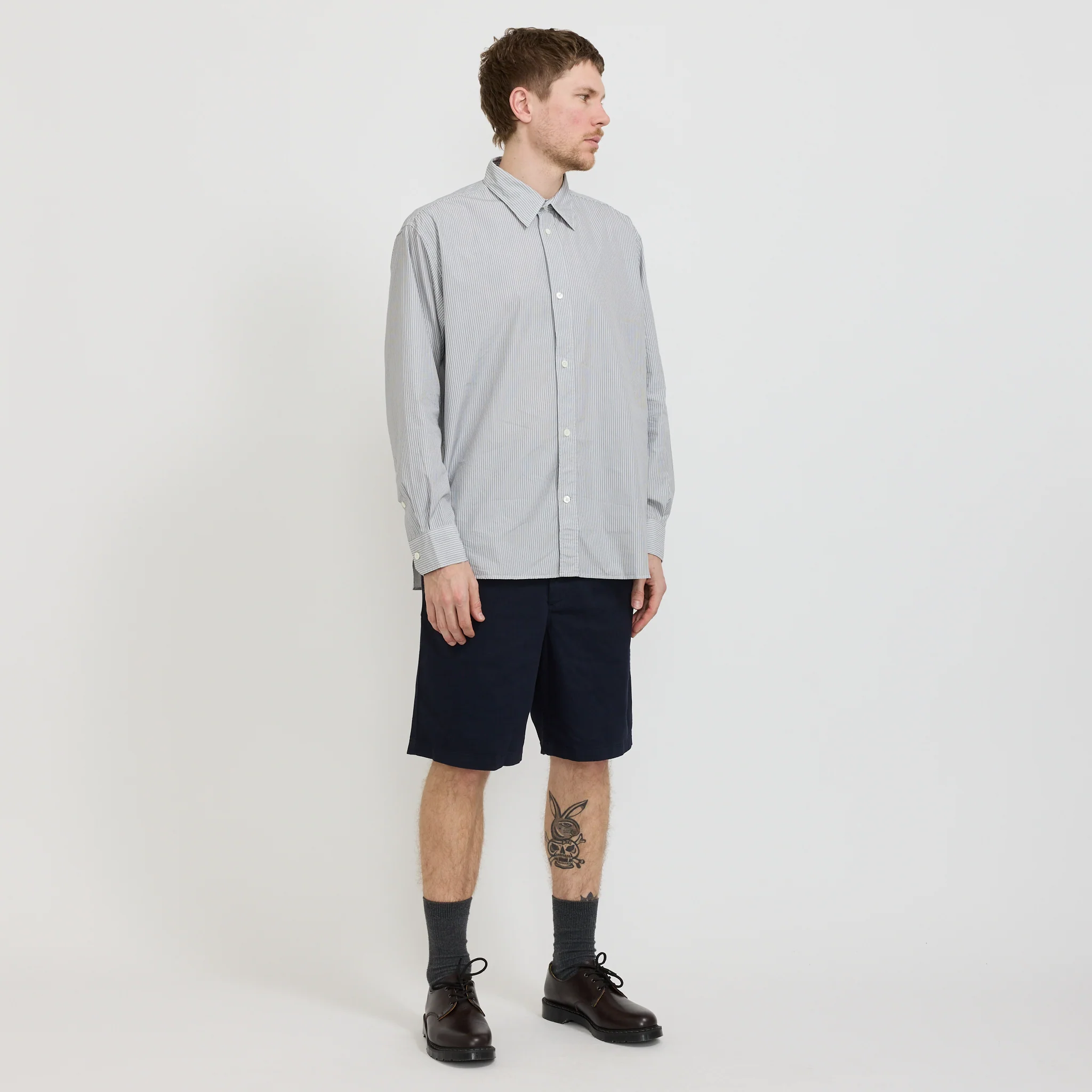 Ezra Relaxed Organic Stretch Twill Short Dark Navy - Image 2