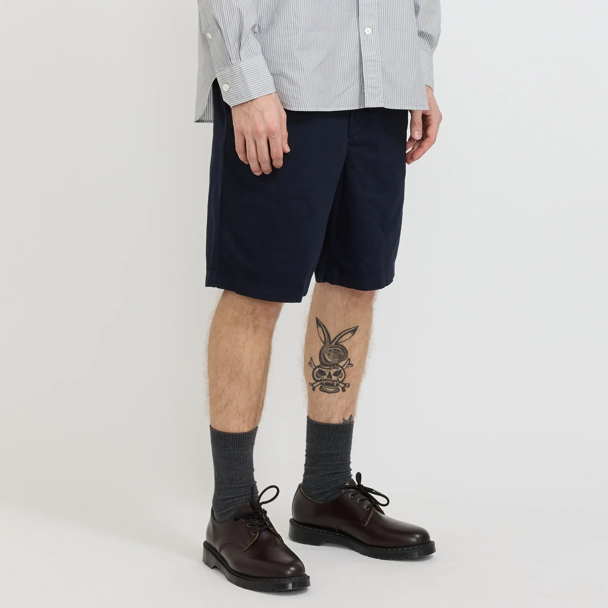 Ezra Relaxed Organic Stretch Twill Short Dark Navy - Image 3