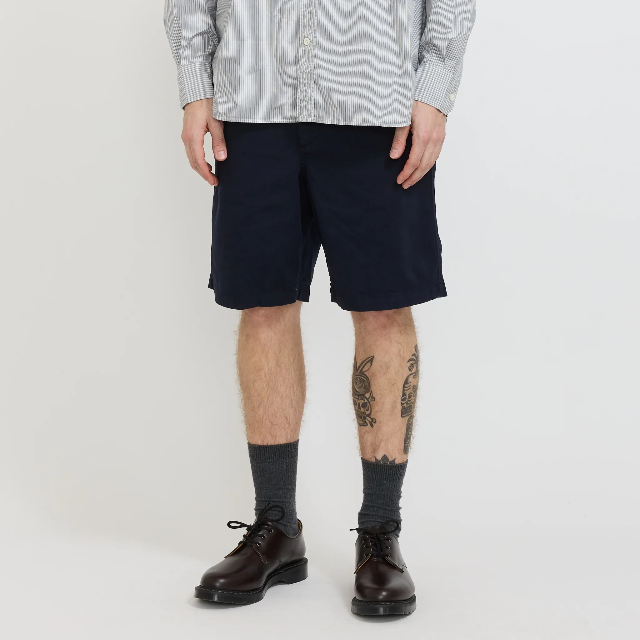 Ezra Relaxed Organic Stretch Twill Short Dark Navy - Image 7