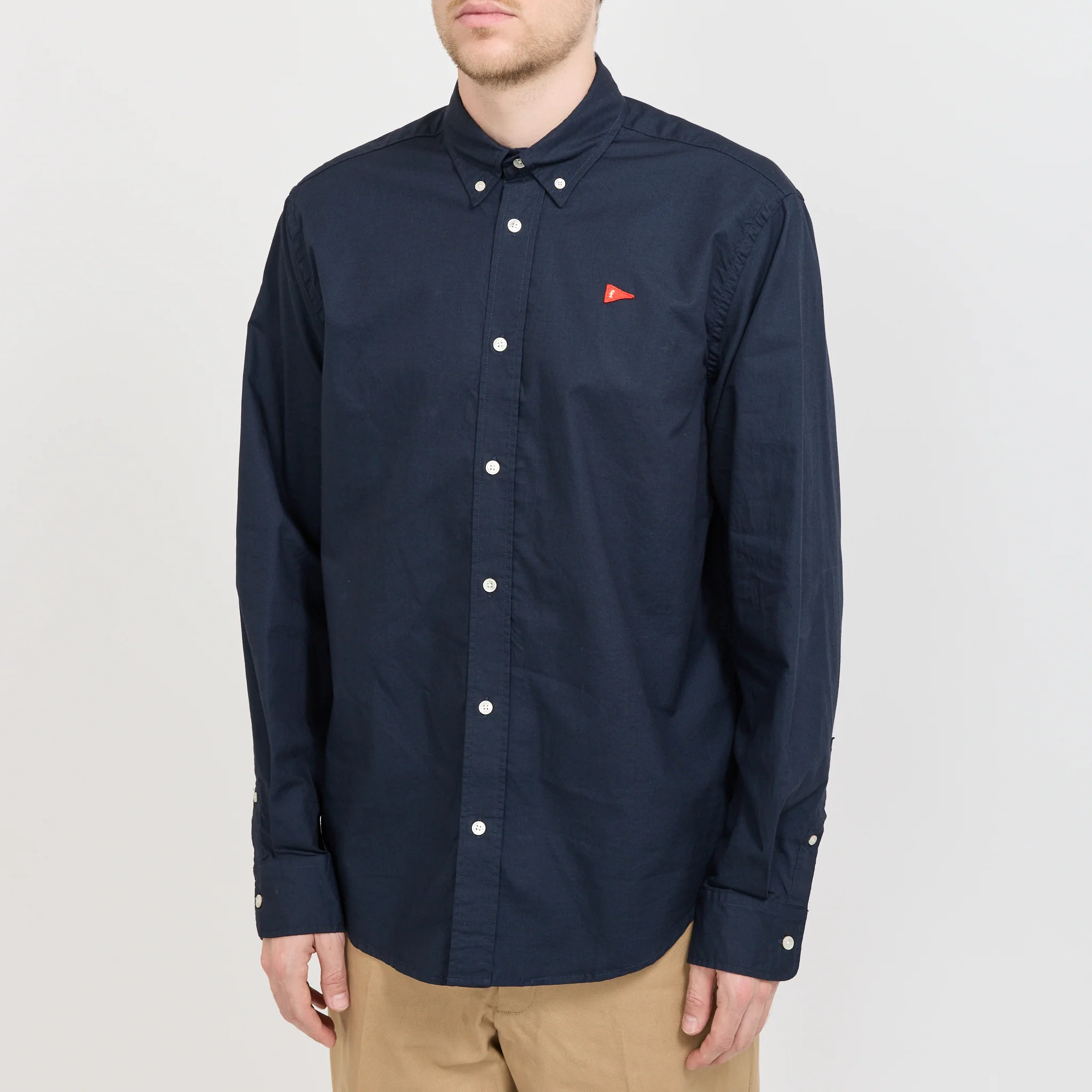 Flag Regular Fit Oxford Shirt Navy - Image 5