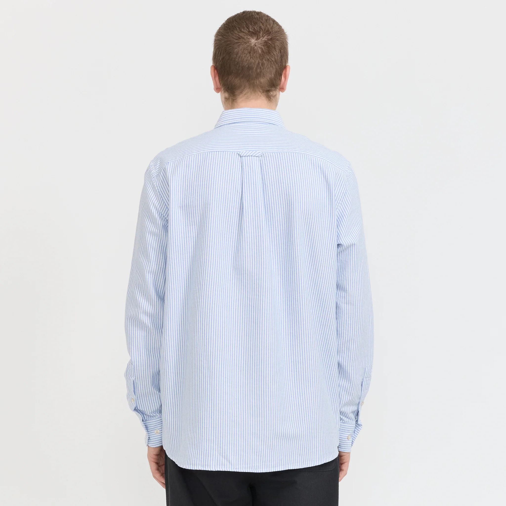 Flag Regular Fit Pocket Oxford Shirt Blue Stripe - Image 4