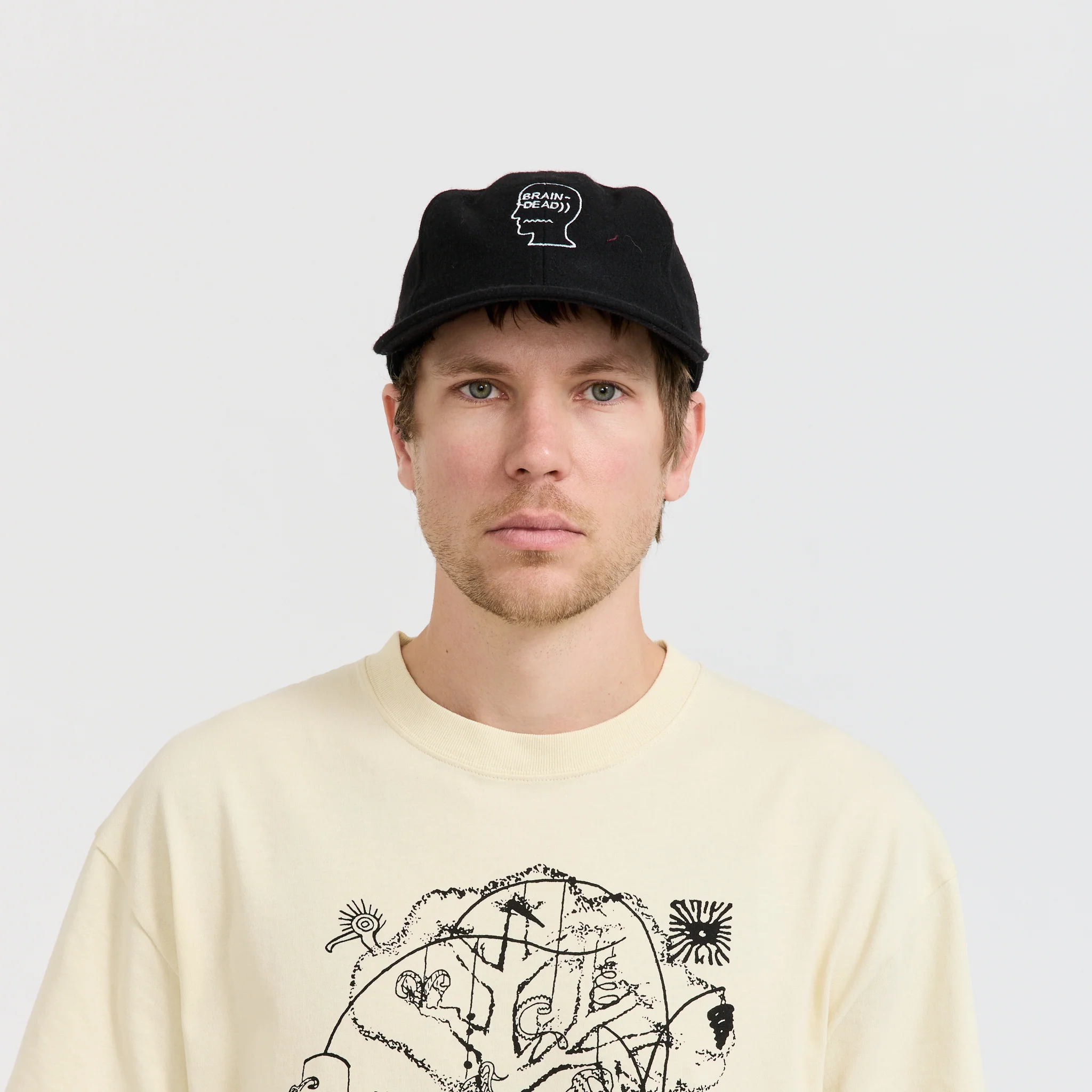 Flannel Logohead 6 Panel Hat Black - Image 3