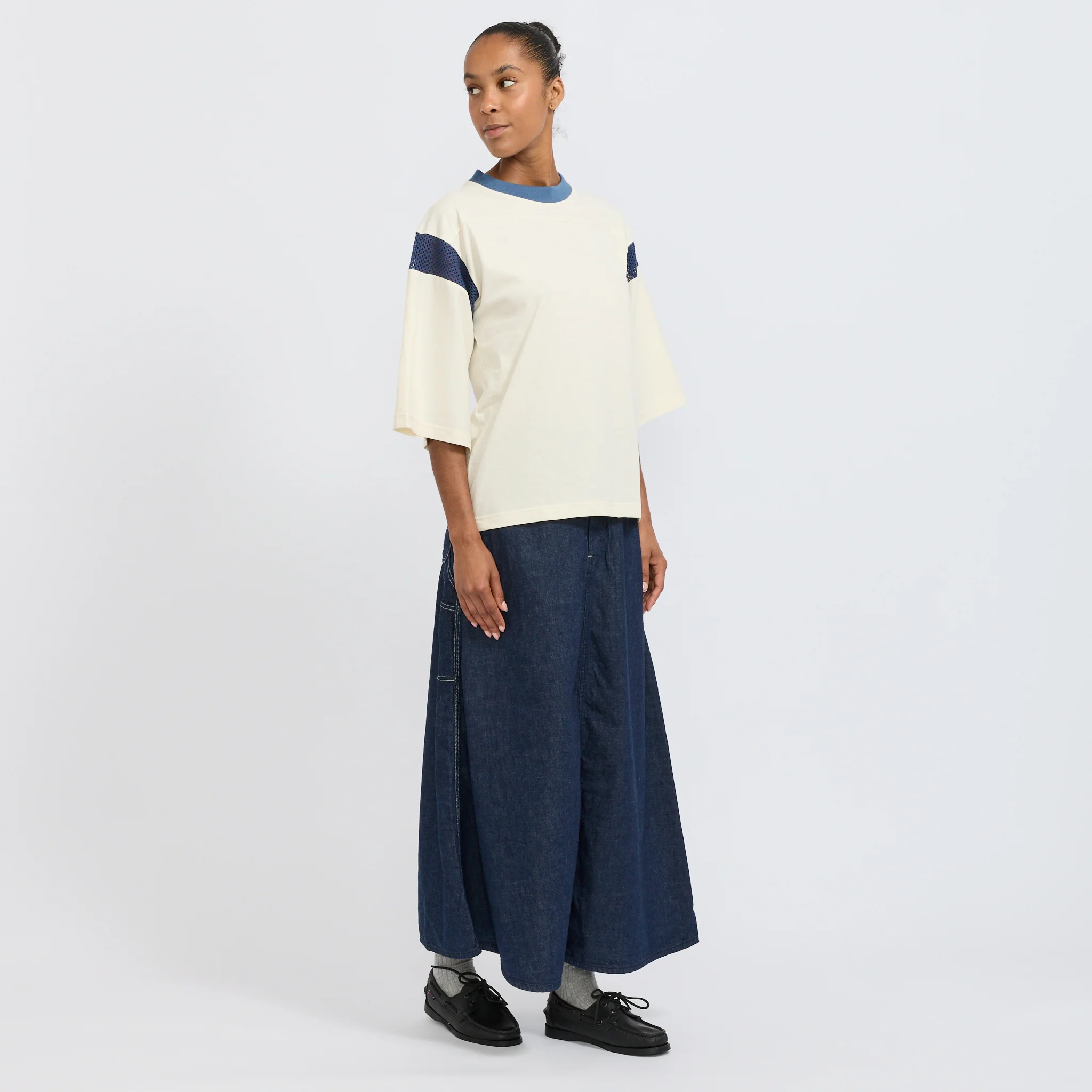 Football Tee Off White / Indigo - Image 2