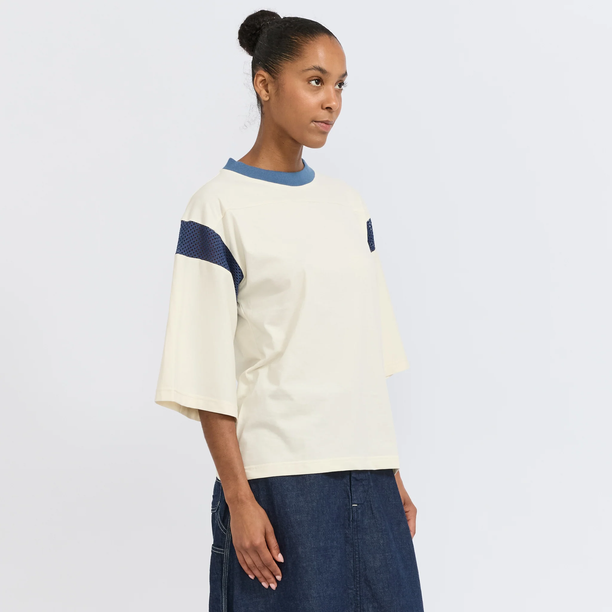 Football Tee Off White / Indigo - Image 3