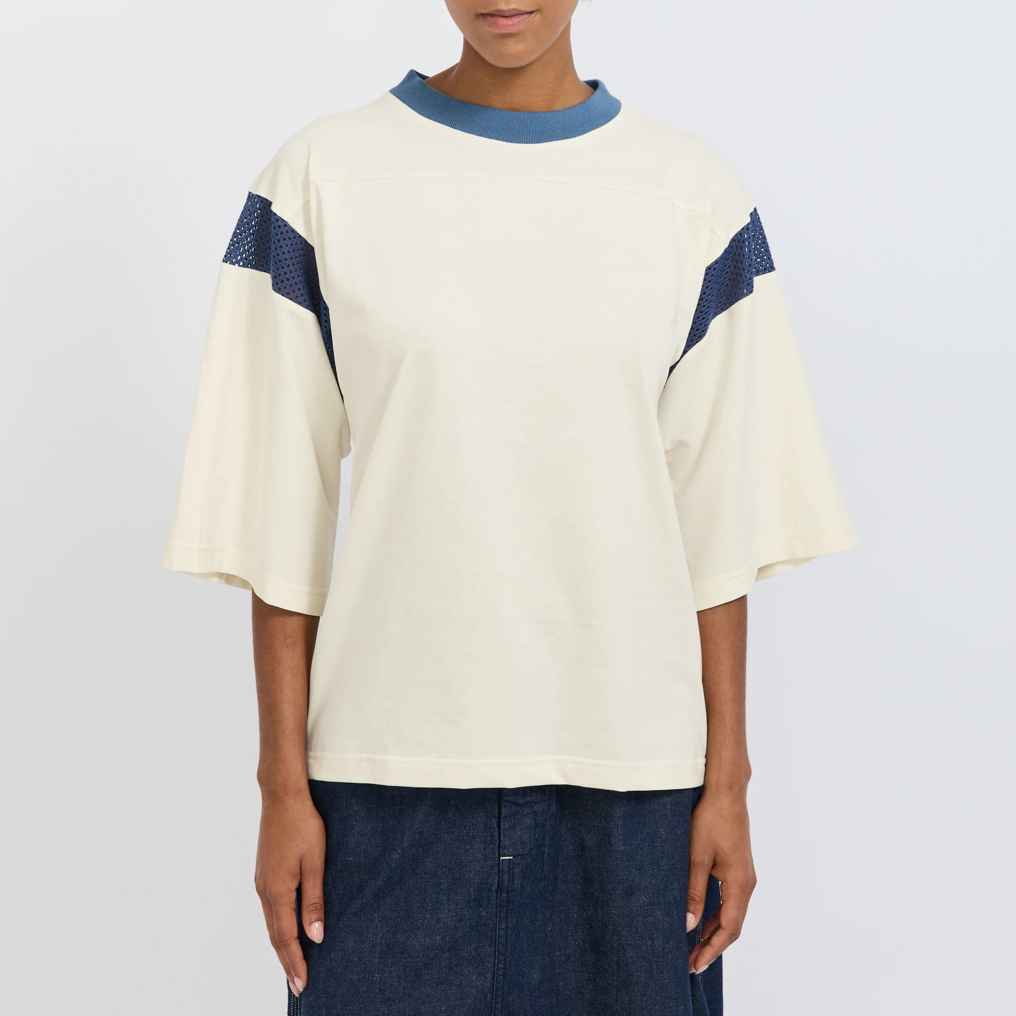 Football Tee Off White / Indigo - Image 5