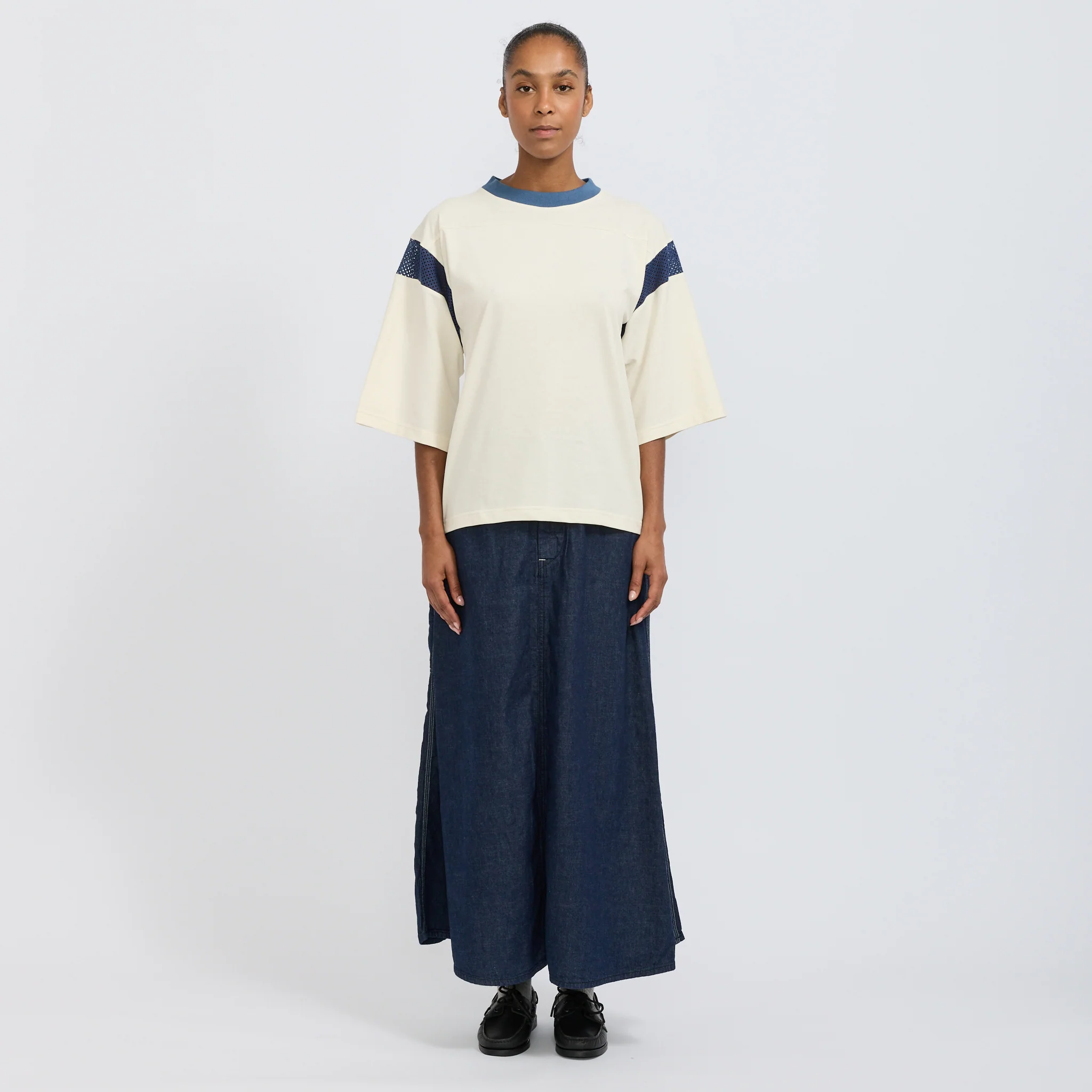 Football Tee Off White / Indigo - Image 6
