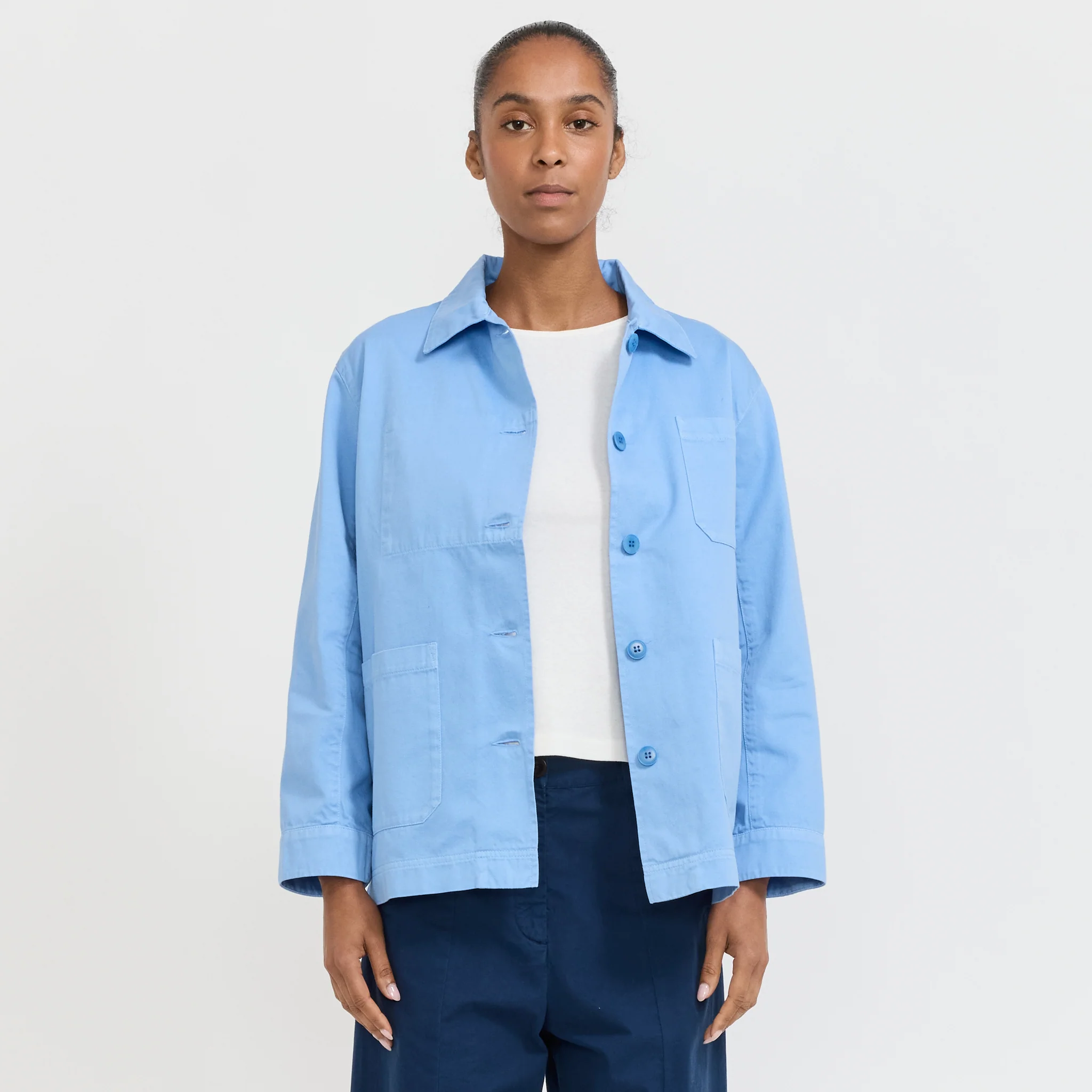 Gabardine Work Jacket Azur - Image 8