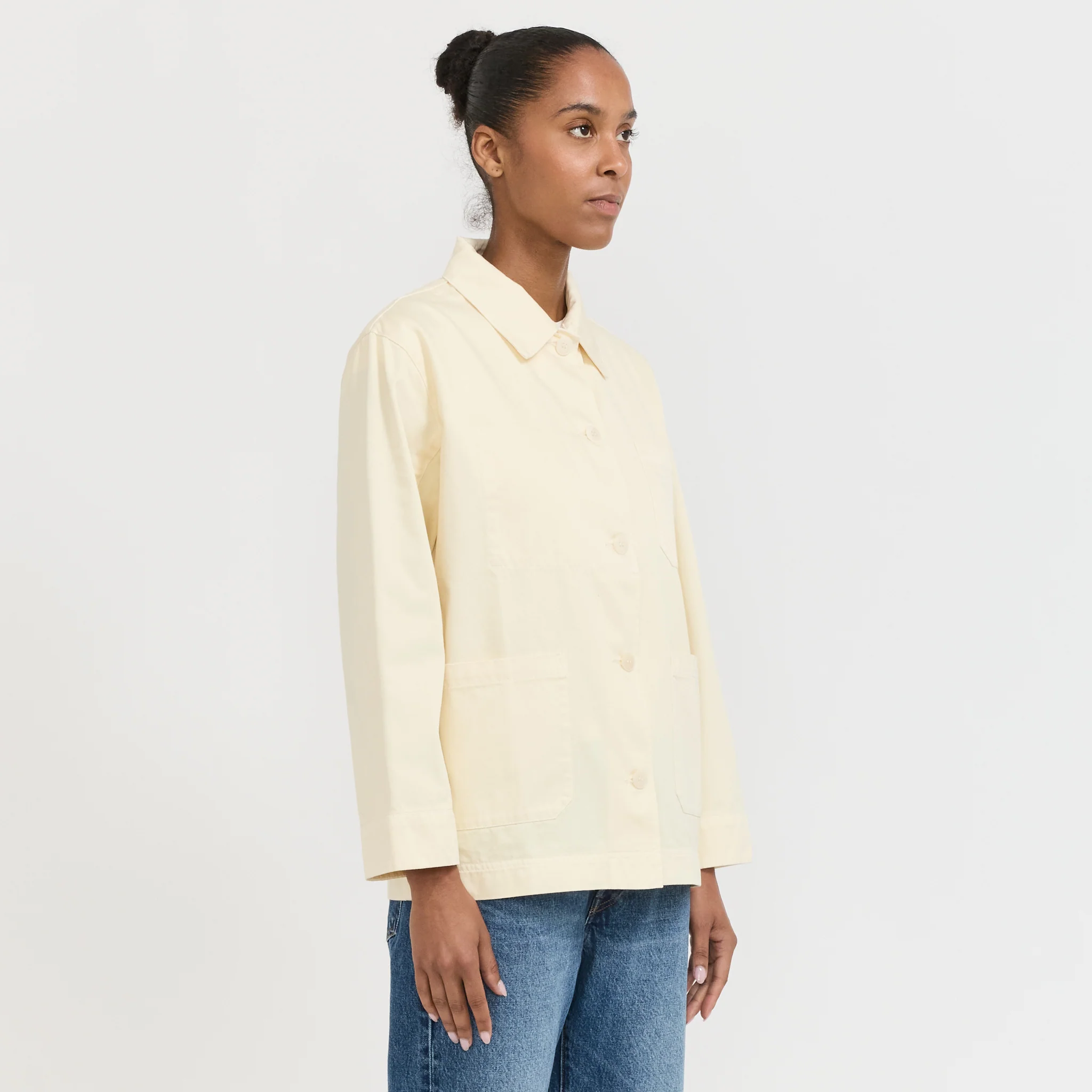 Gabardine Work Jacket Ivory - Image 3