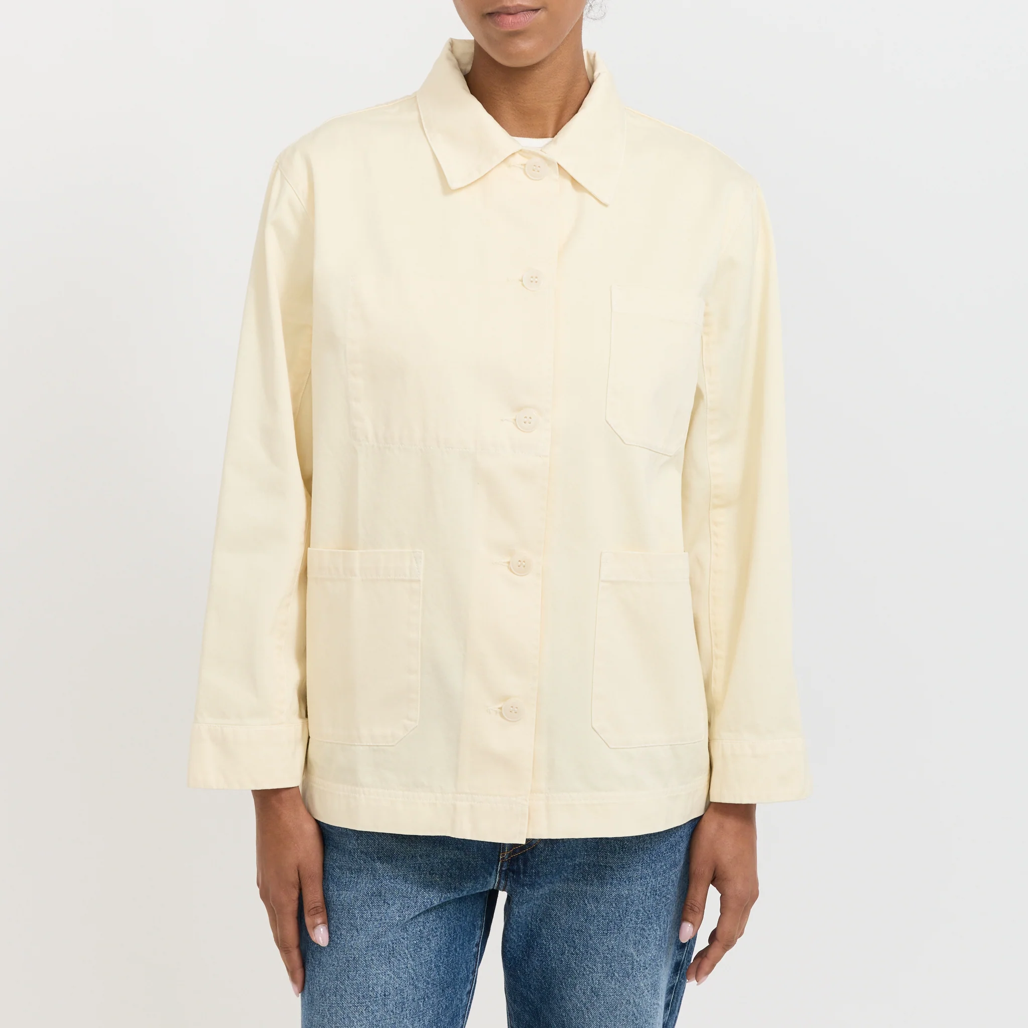 Gabardine Work Jacket Ivory - Image 6