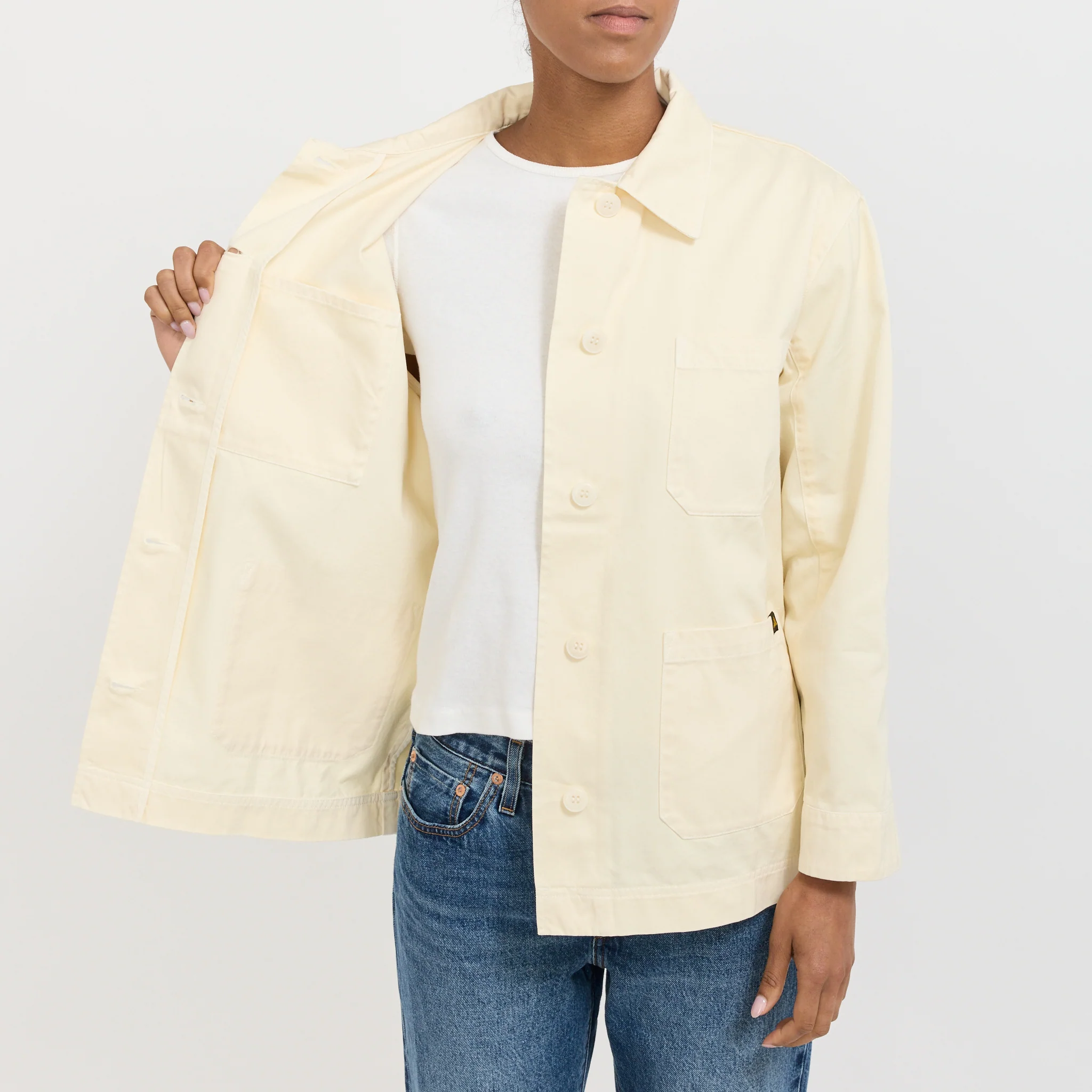 Gabardine Work Jacket Ivory - Image 7