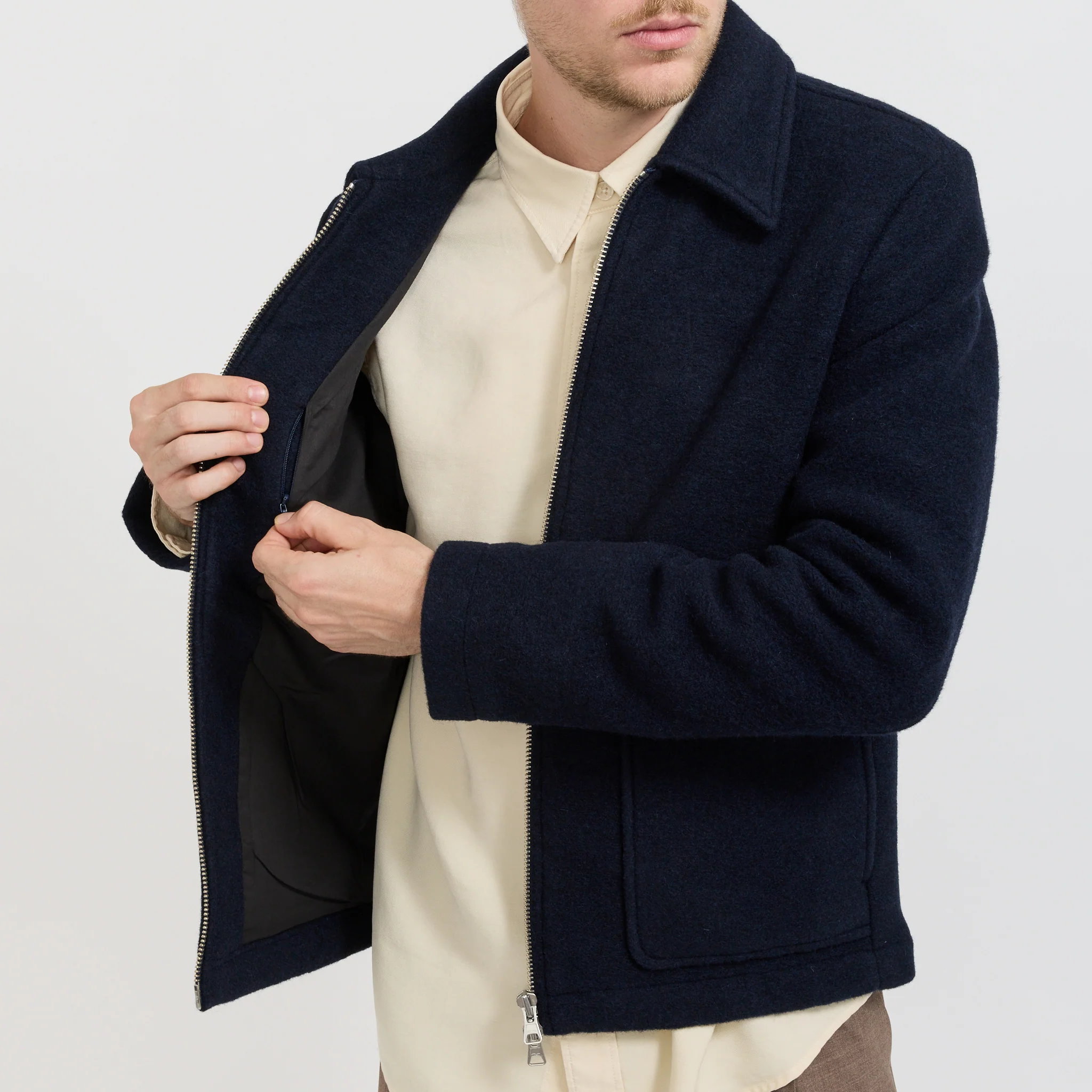 Gael Wool Jacket Navy Blue - Image 8
