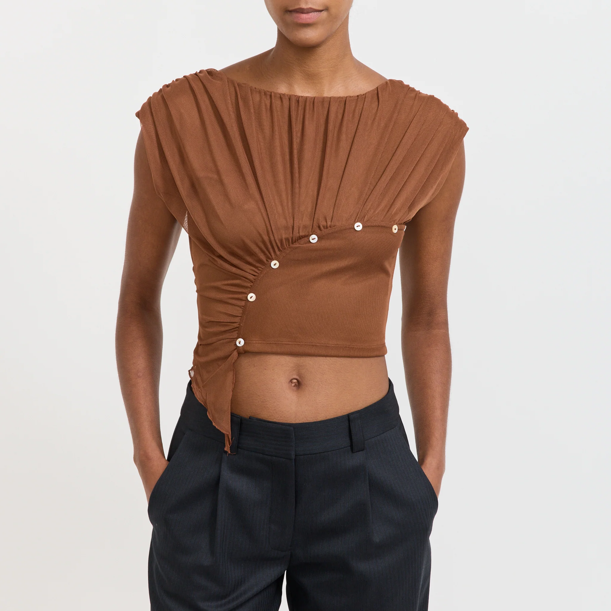 Gemini Draped Top Brown - Image 5