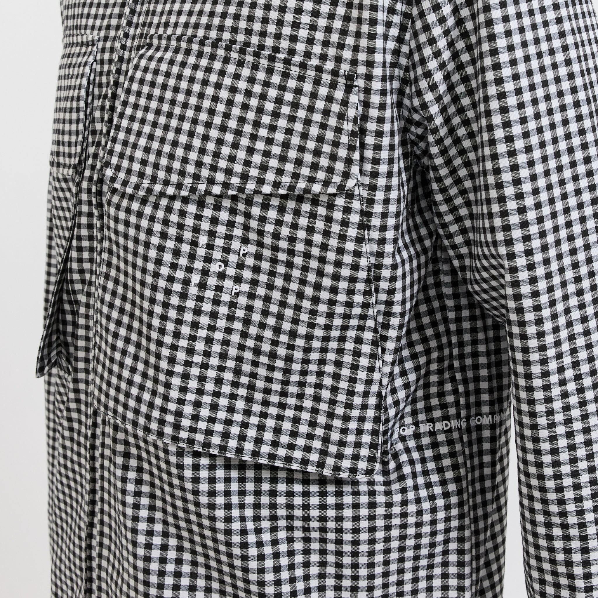 Gingham Boxer Overshirt Black/Off White - Image 6
