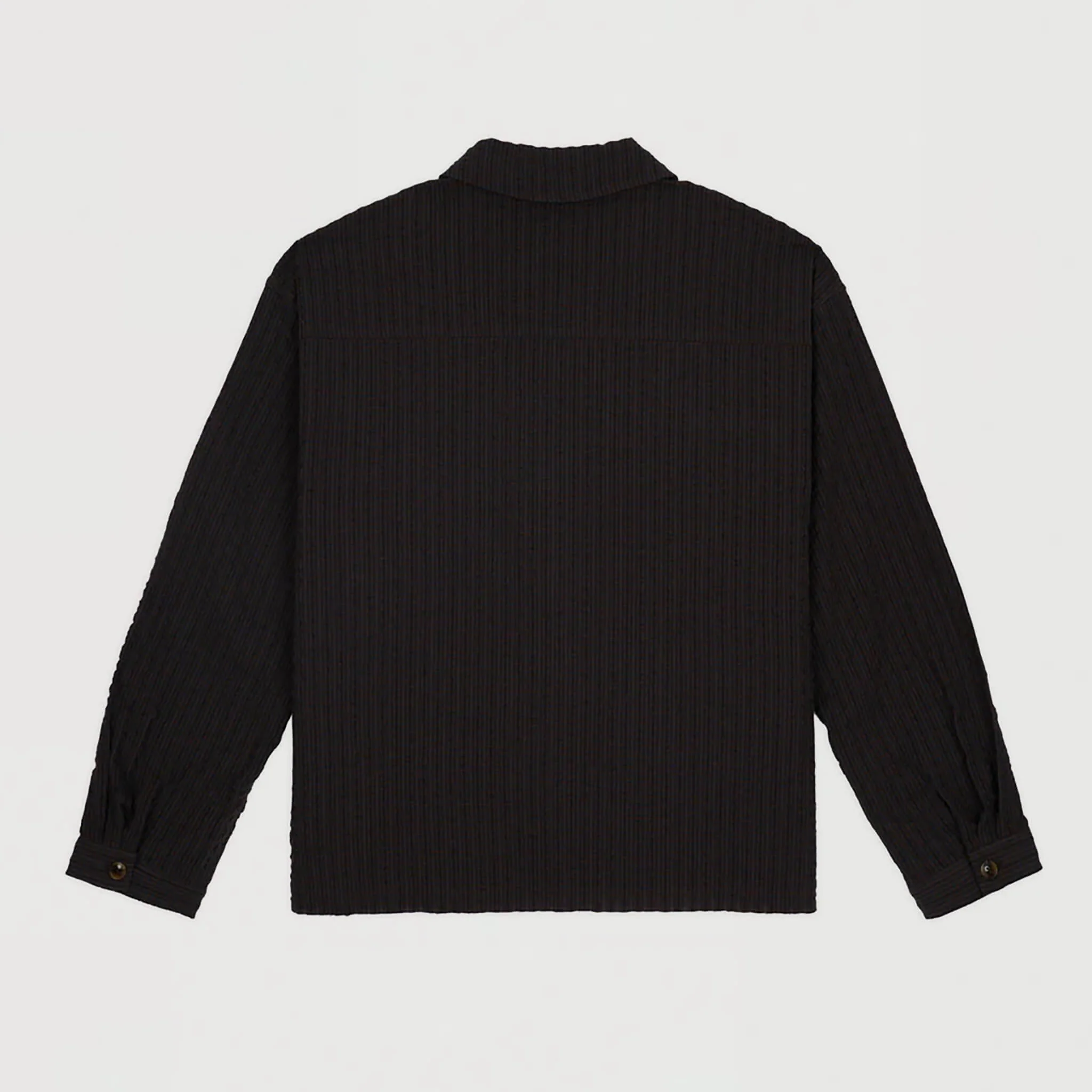 Gingham Round Collar Shirt Black - Image 10