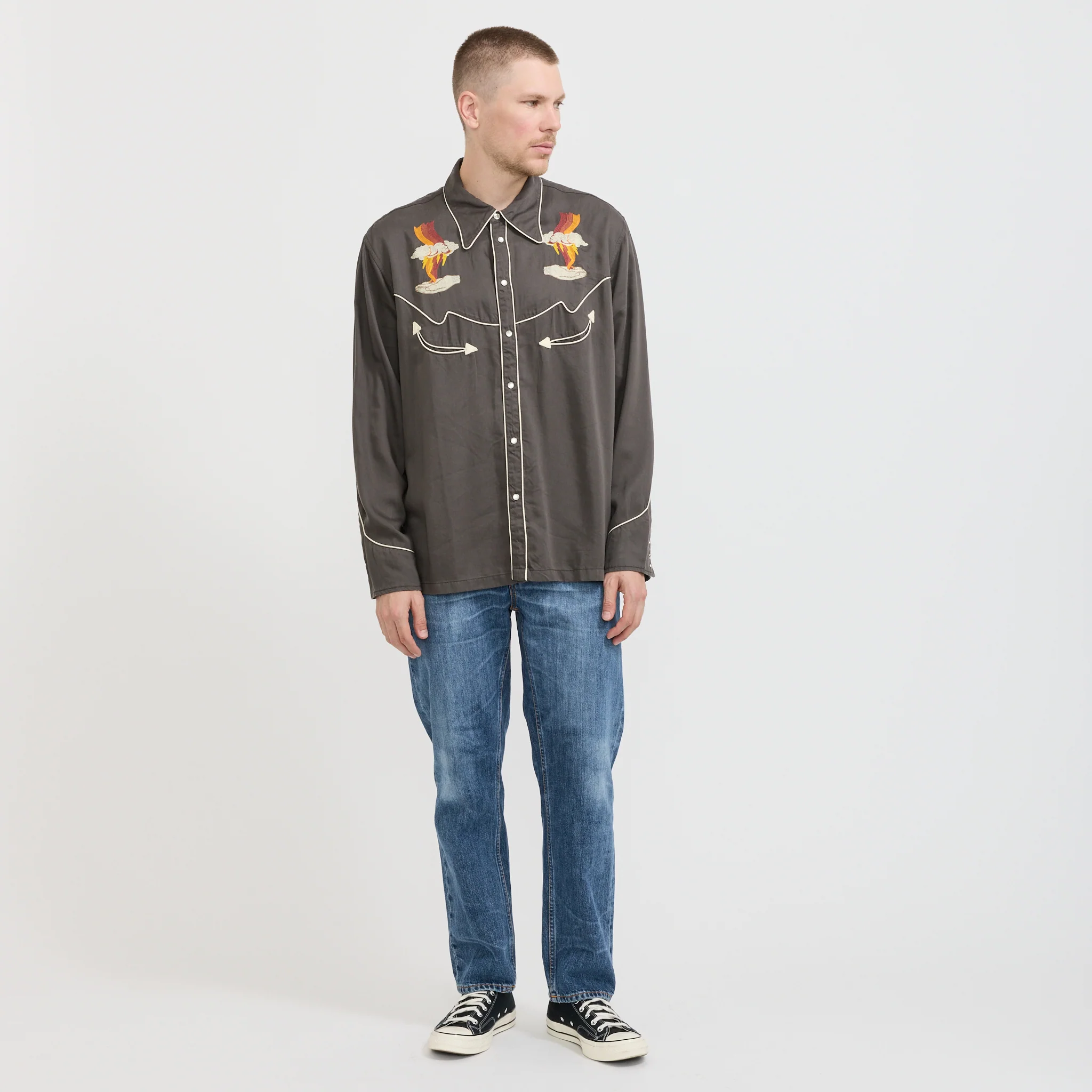 Gonzo Western Shirt Sunburns Black/Brown - Image 2