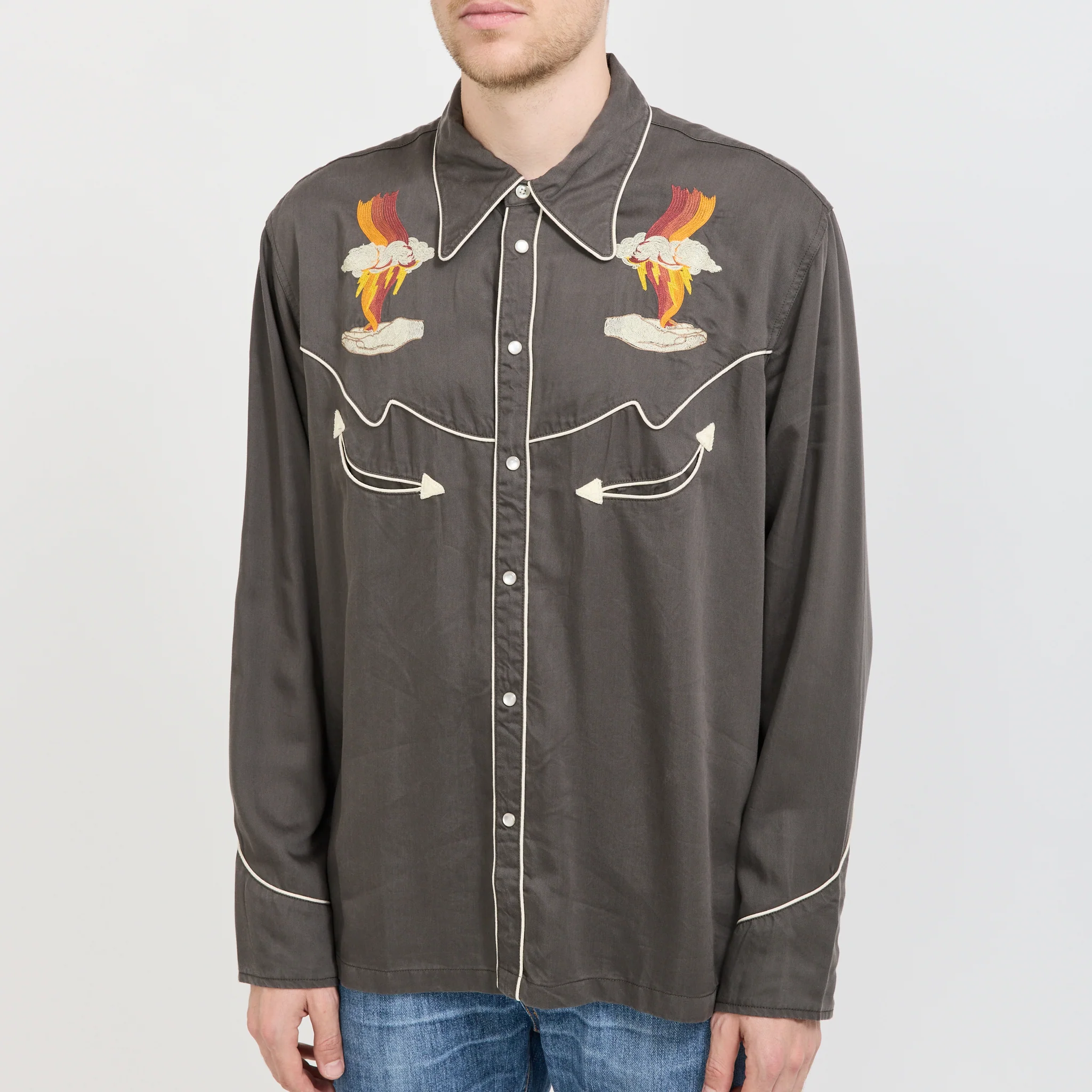 Gonzo Western Shirt Sunburns Black/Brown - Image 5