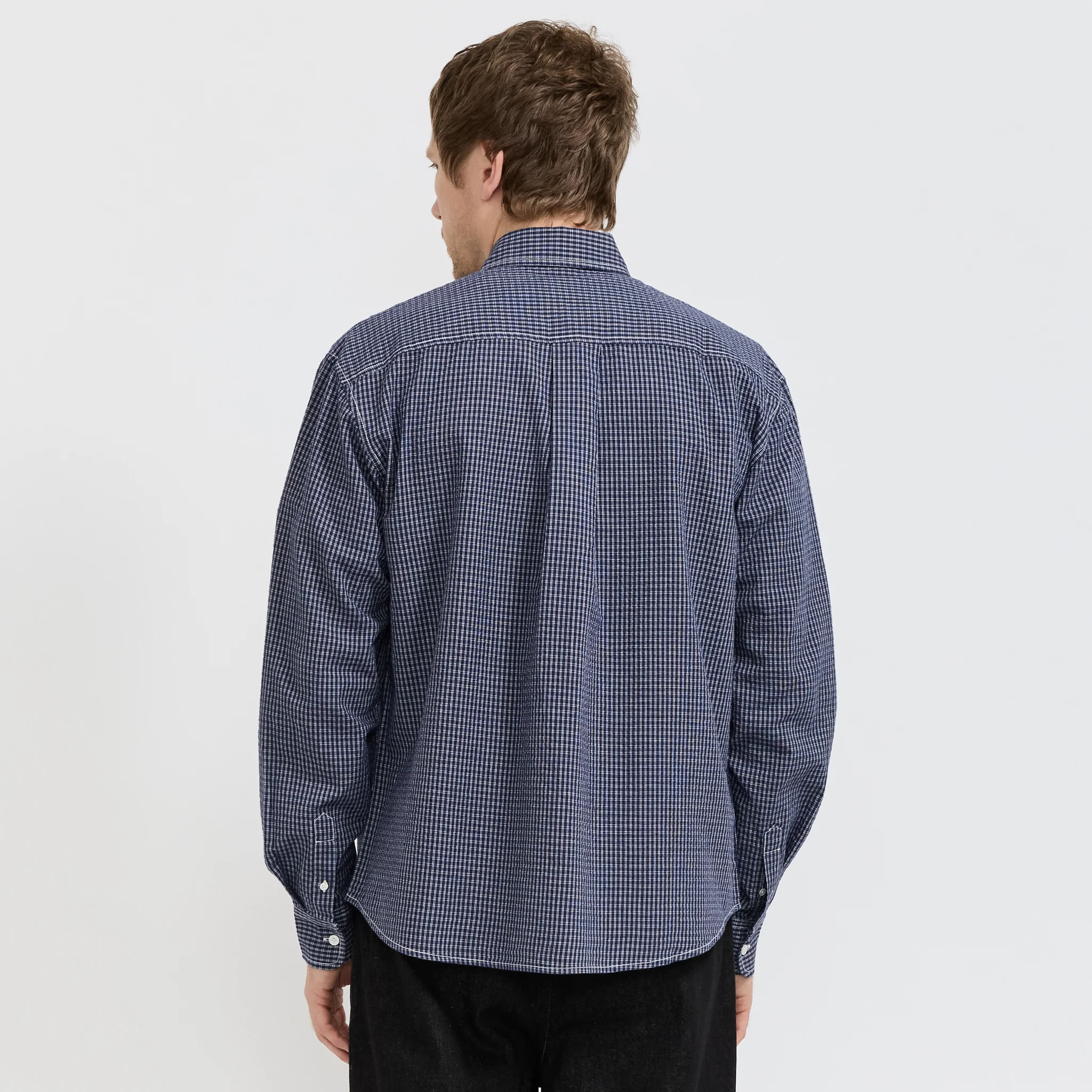 Grant Shirt Navy Check - Image 4