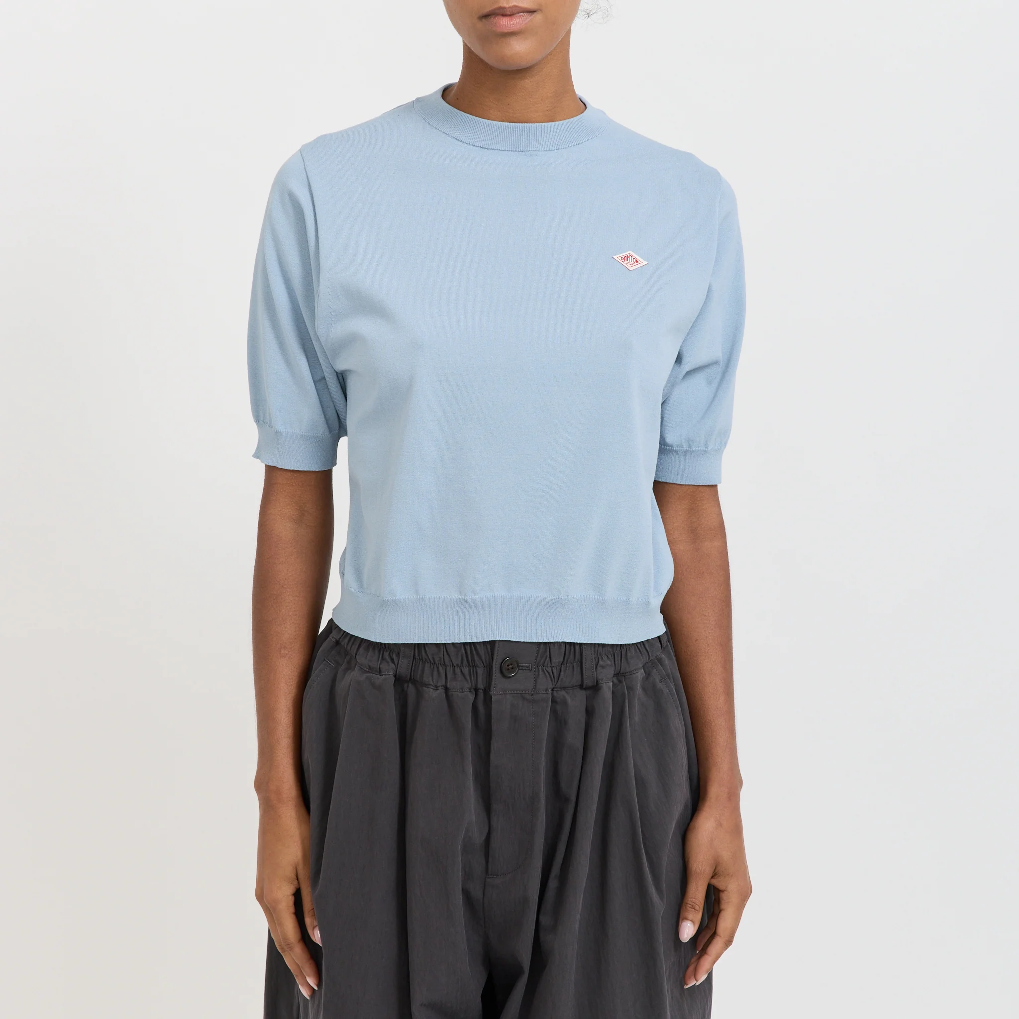 Half Sleeve Crew Neck Light Blue - Image 5