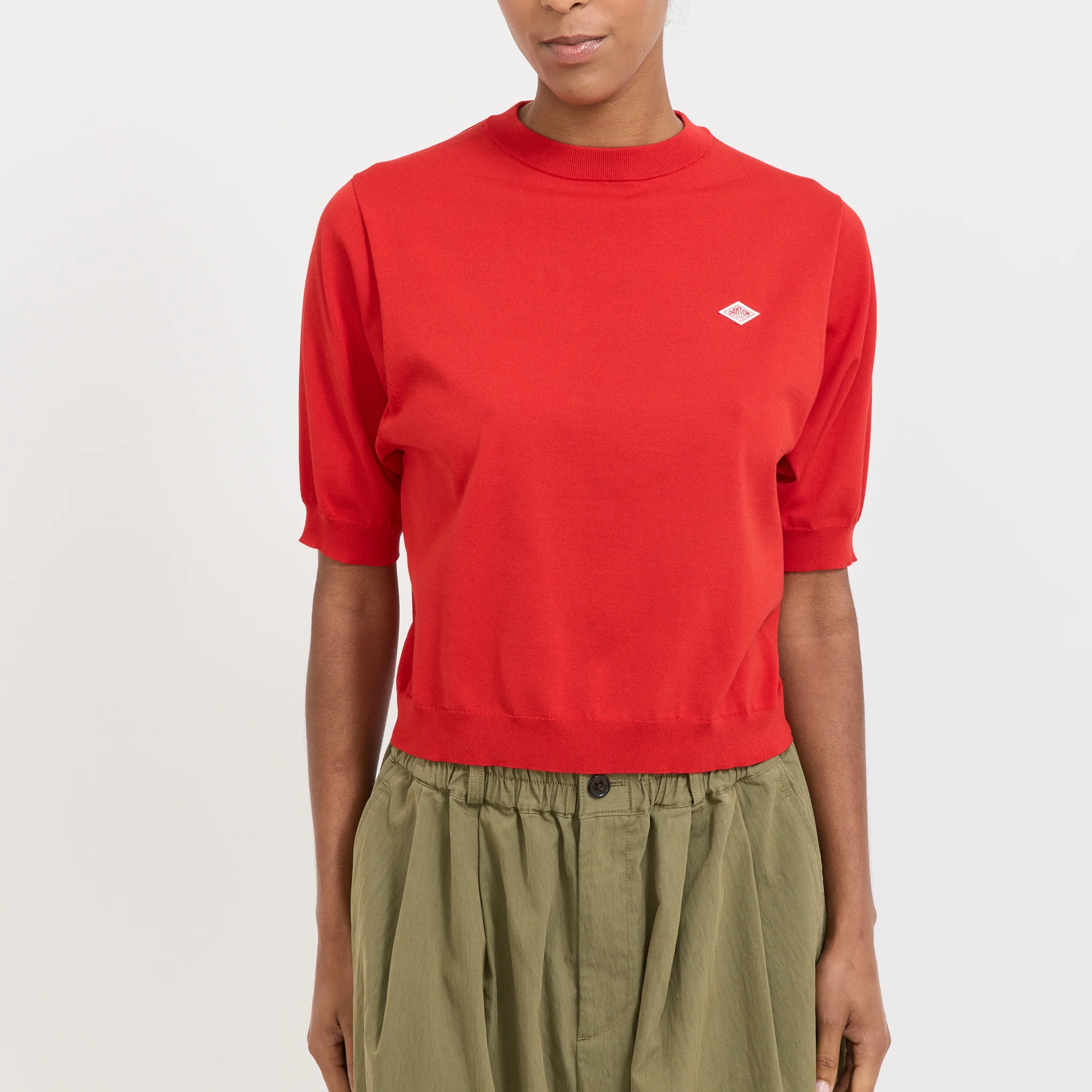 Half Sleeve Crew Neck Red - Image 5