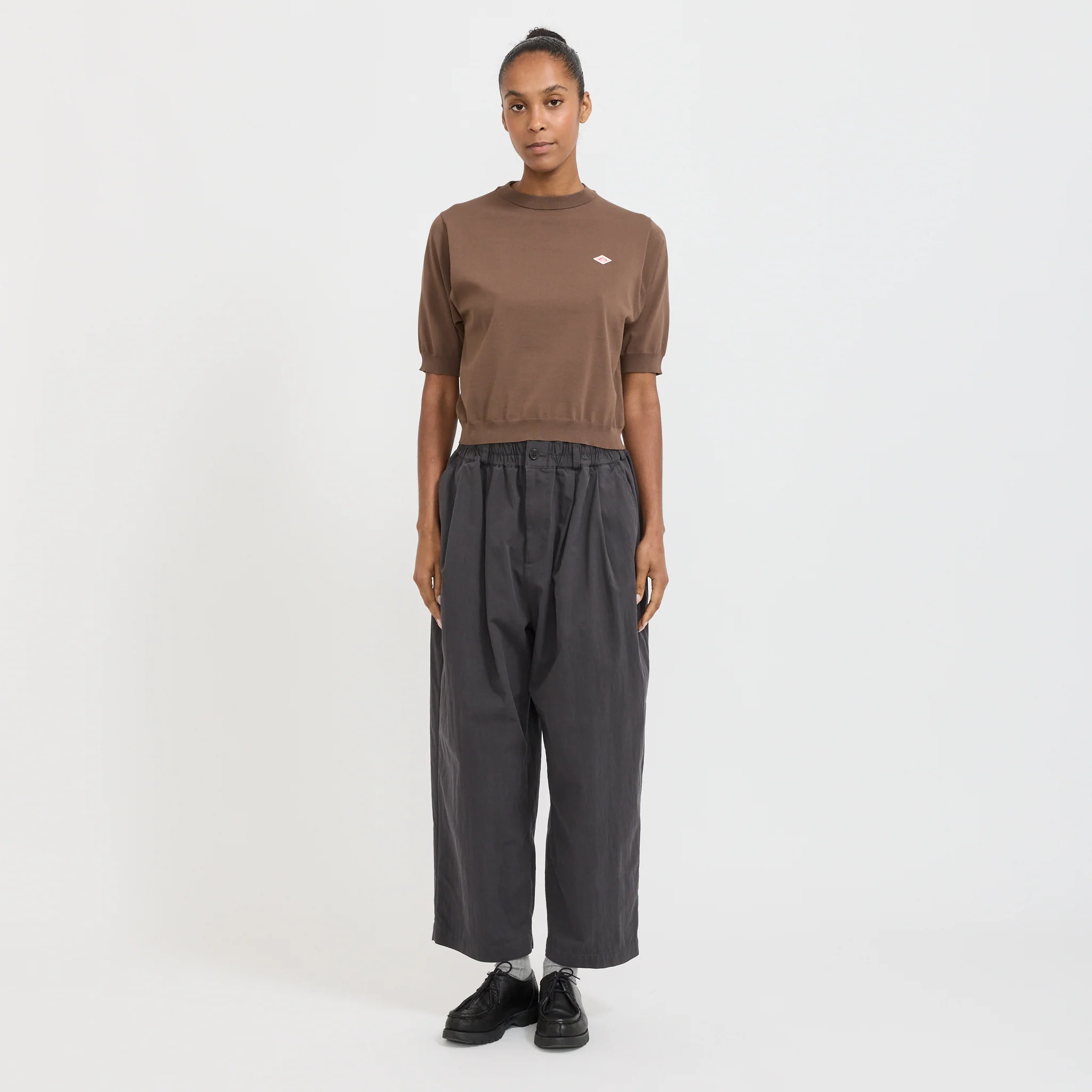Half Sleeve Crew Neck Taupe - Image 2