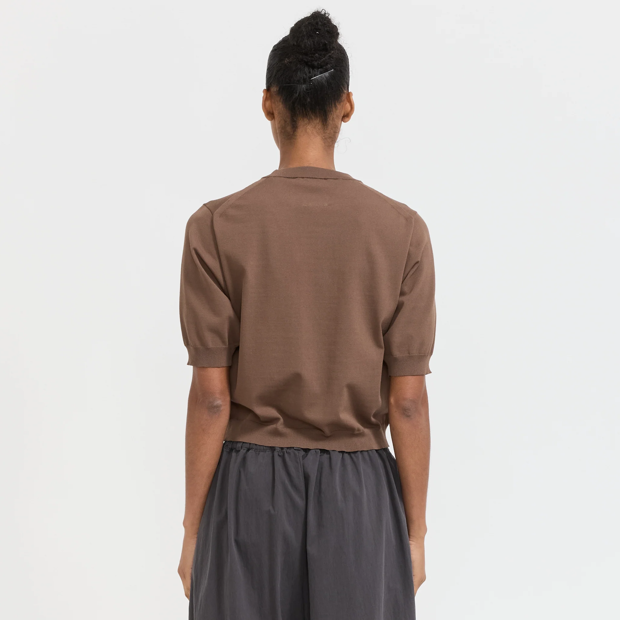Half Sleeve Crew Neck Taupe - Image 4