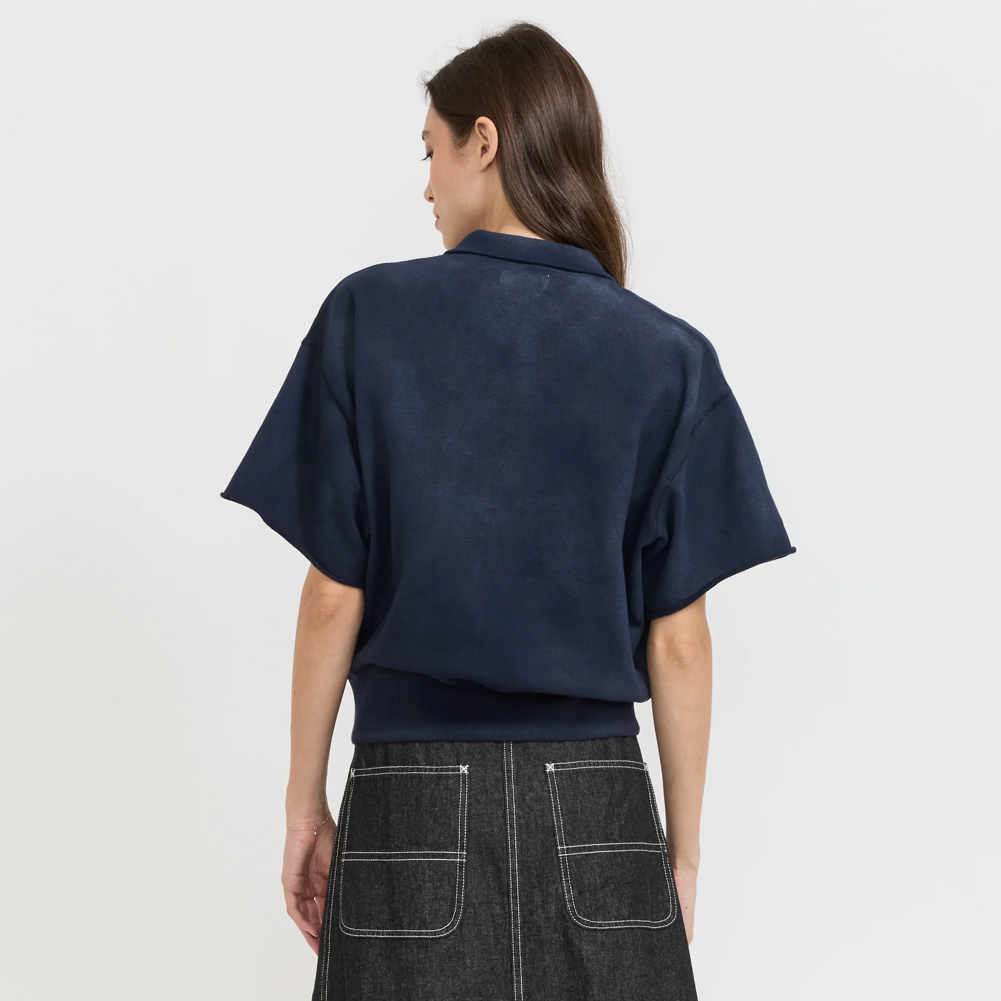 Half Zip Short Sleeve Sweater Navy - Image 4