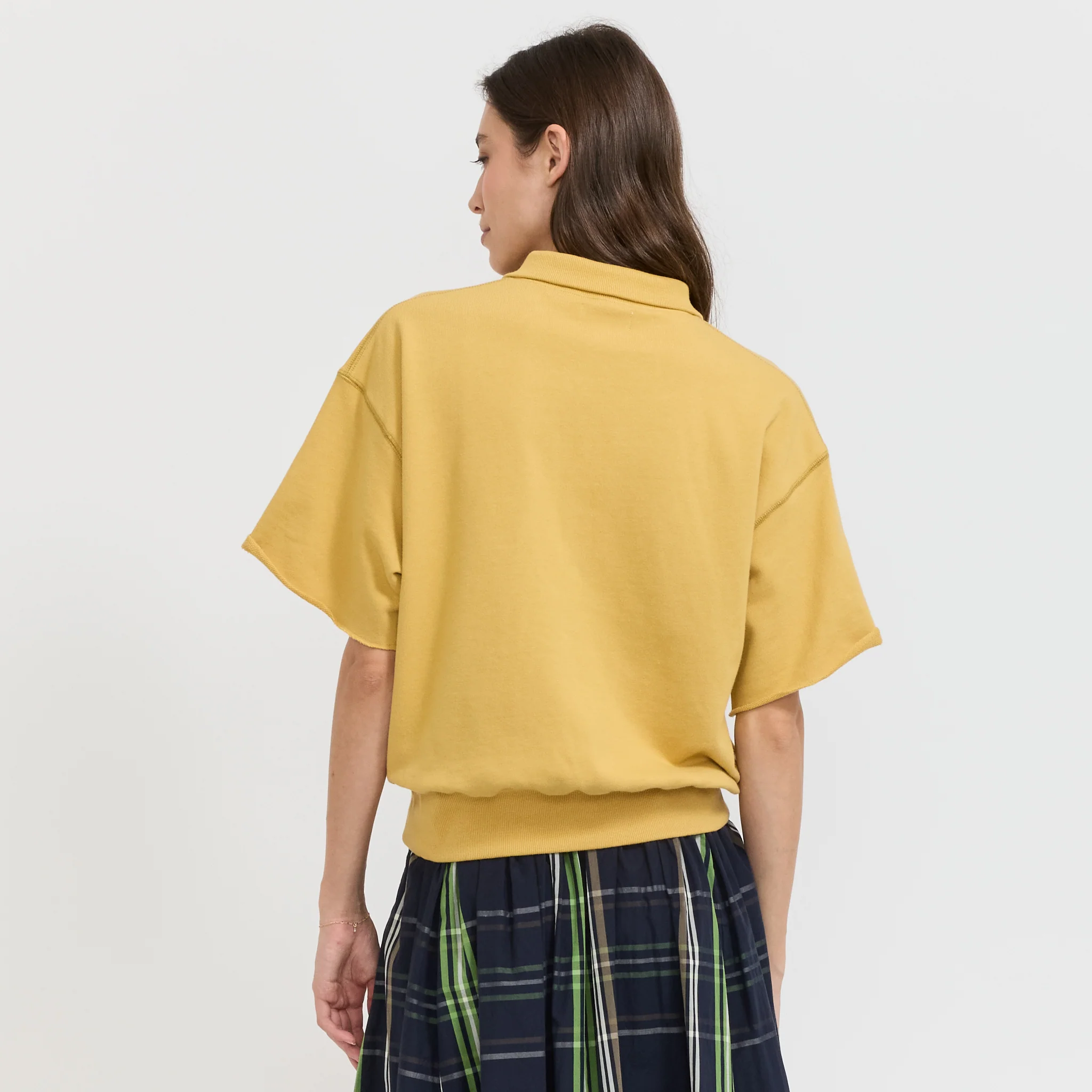 Half Zip Short Sleeve Sweater Yellow - Image 3