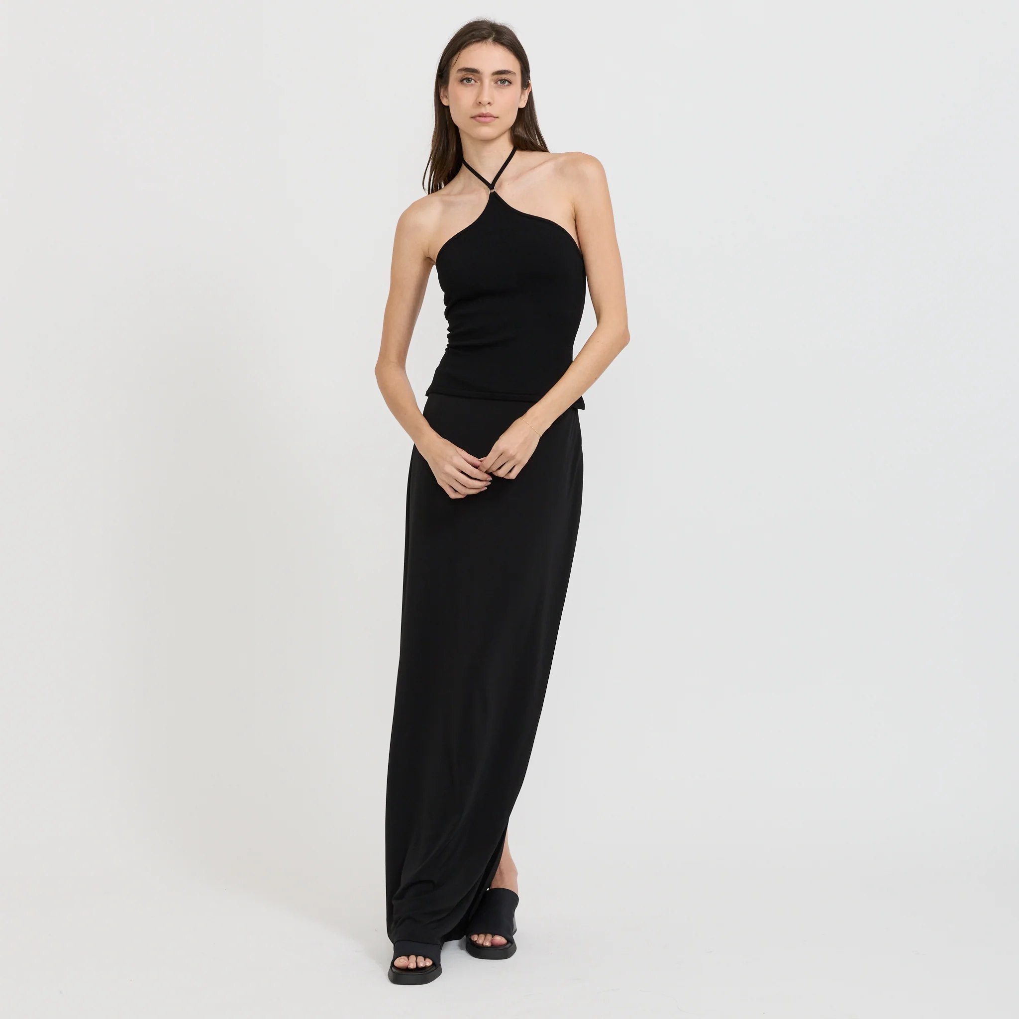 Halter Hardware Top Black Knitwear - Image 2