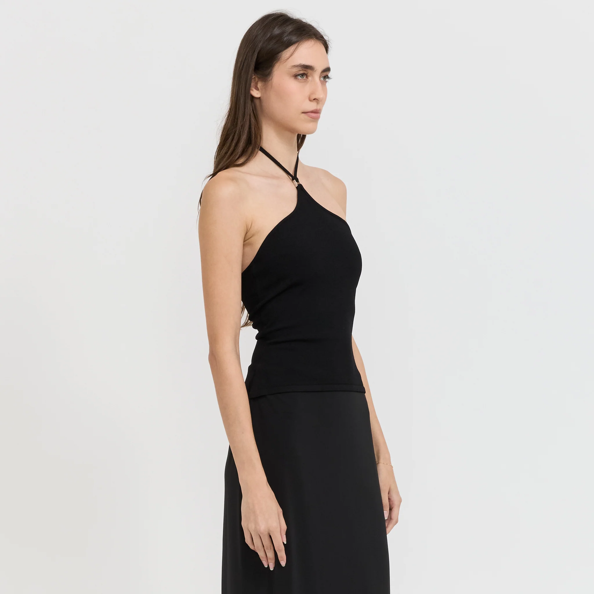 Halter Hardware Top Black Knitwear - Image 3