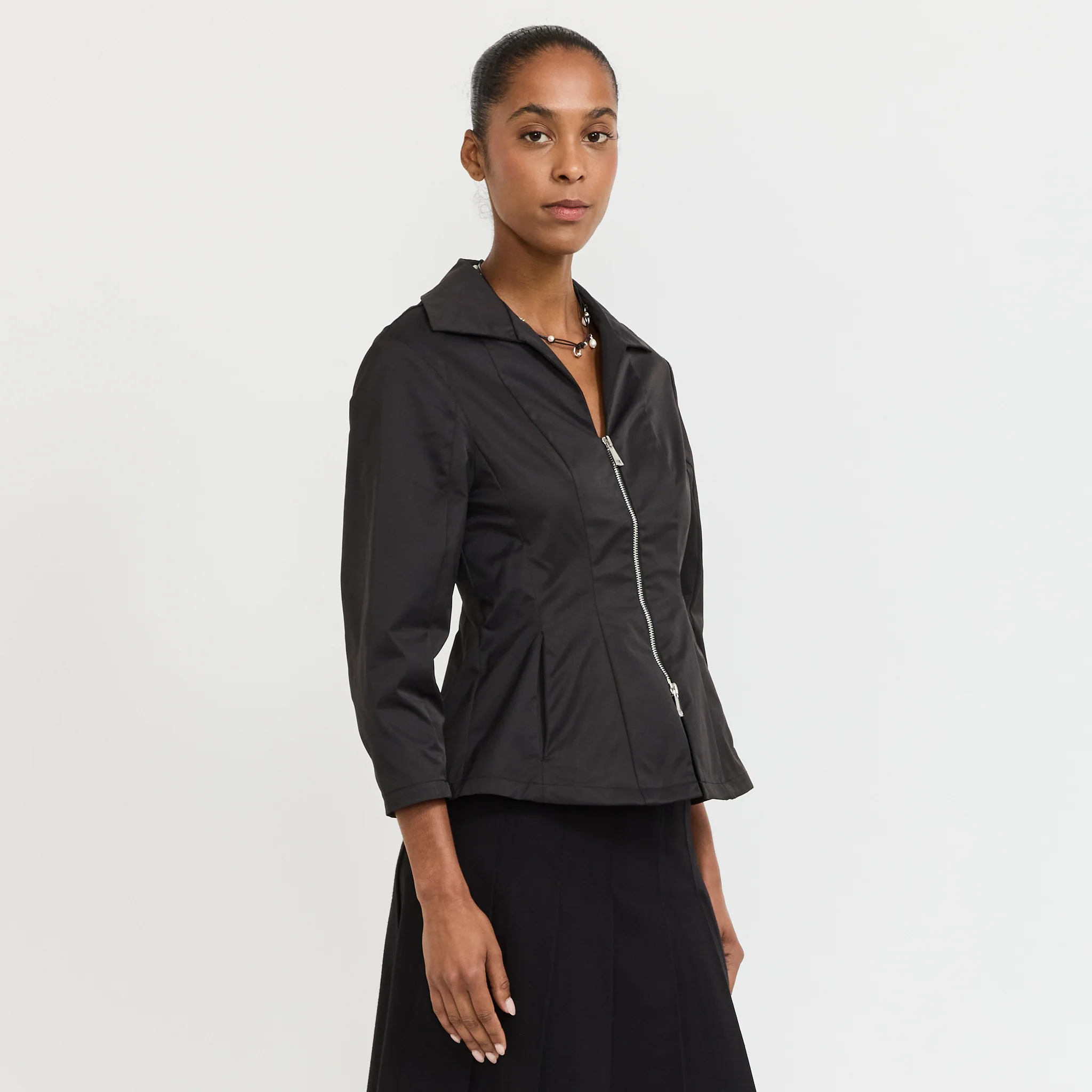 Harlem Zippered Shirt Black - Image 3