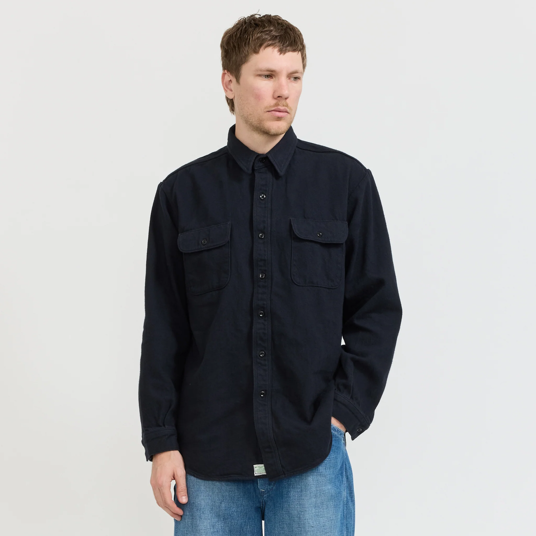 Heavyweight Flannel Shirt Navy