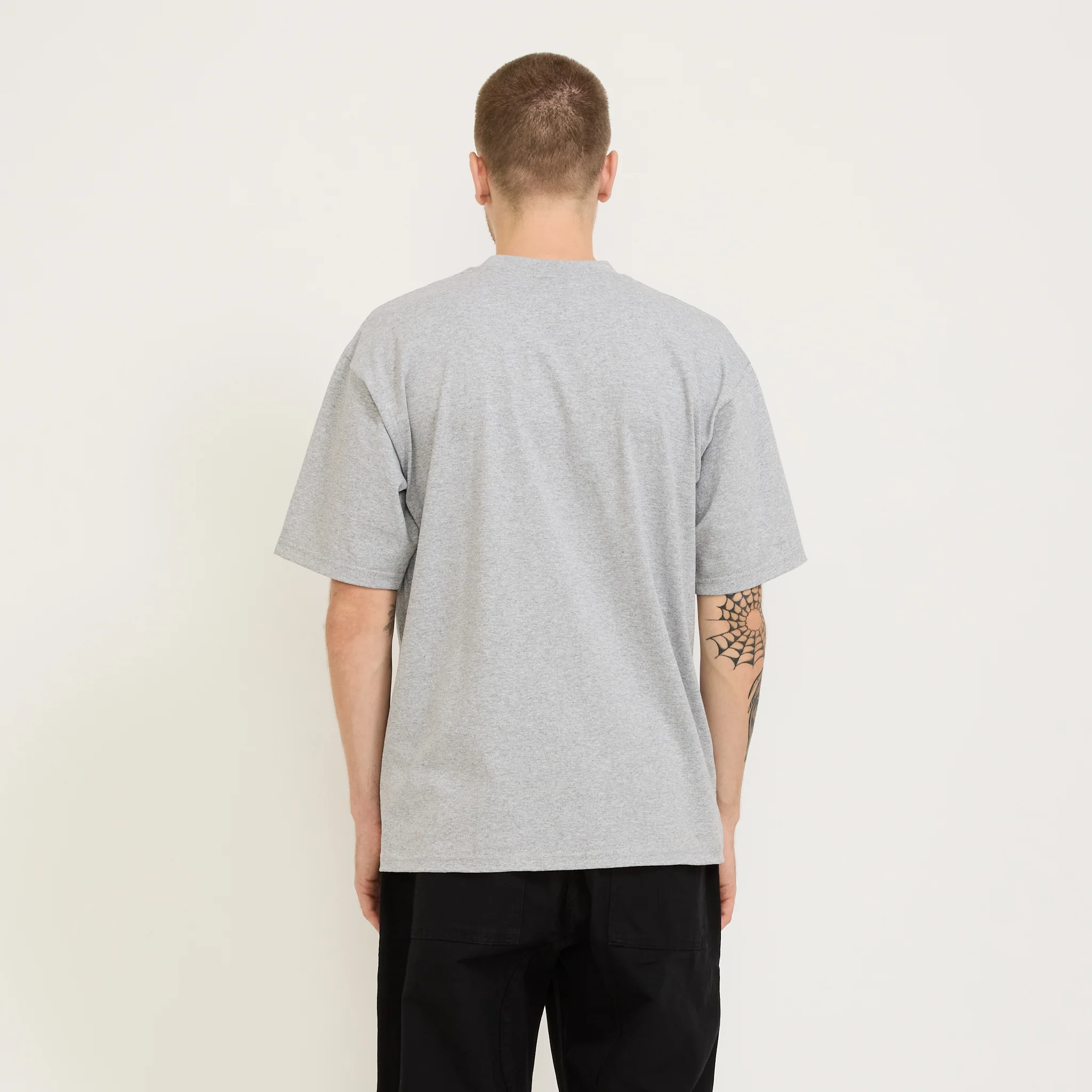 Heavyweight S/S Tee Heather Grey - Image 4