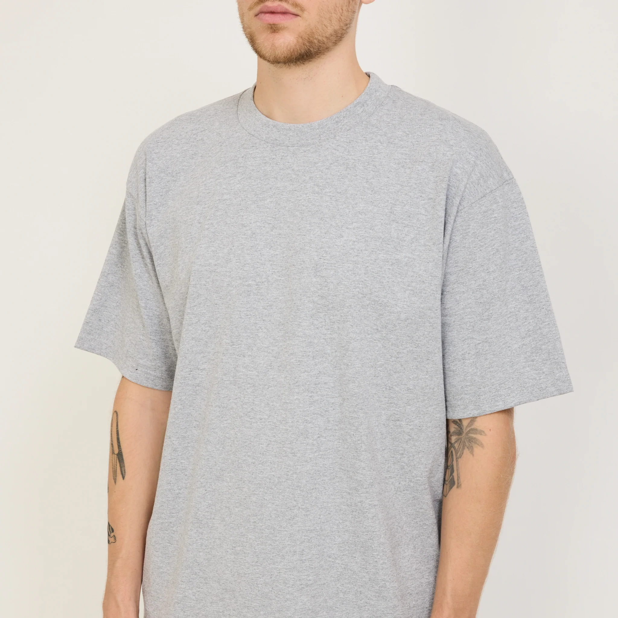 Heavyweight S/S Tee Heather Grey - Image 5