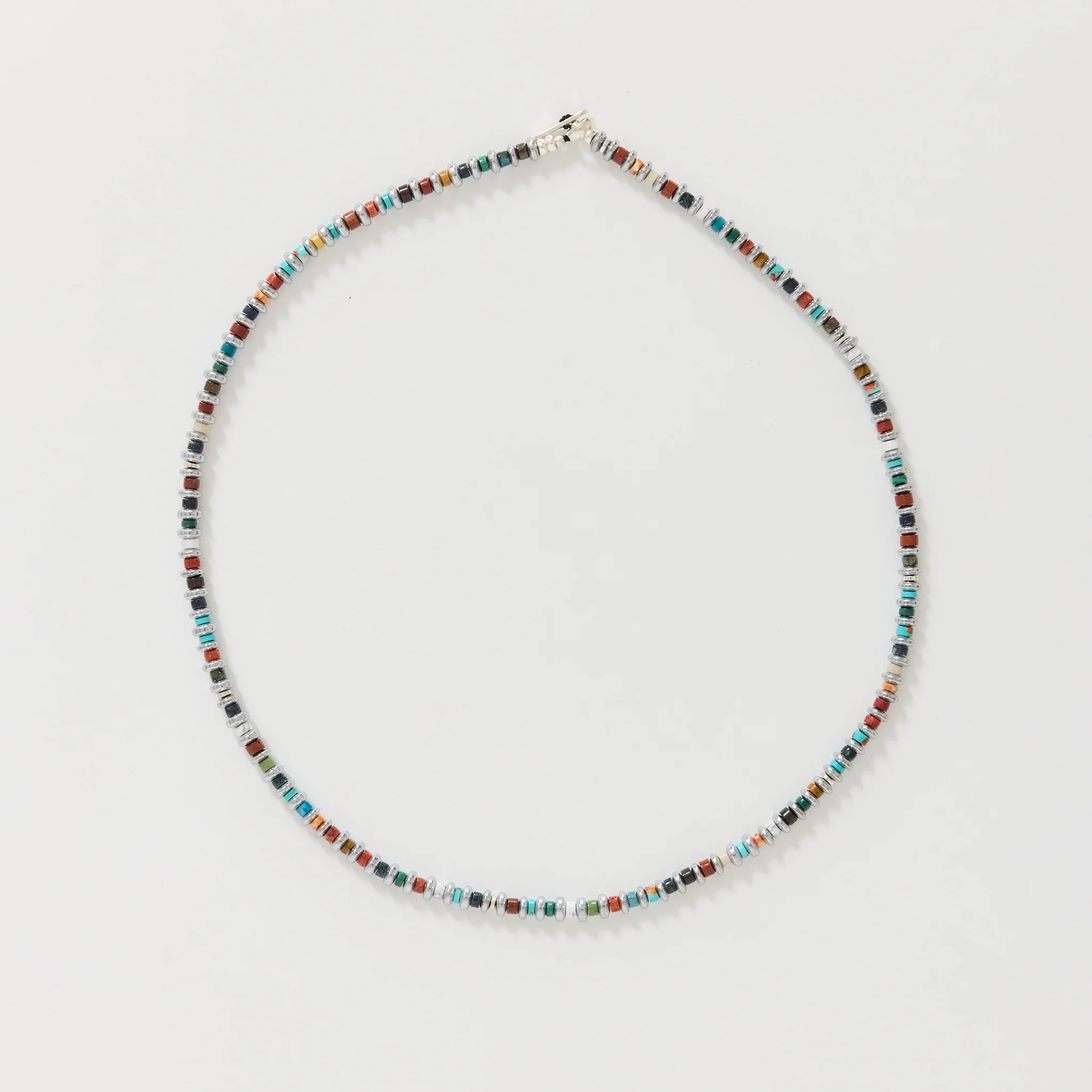 Hematite Roundel Beads Necklace Multi - Image 2